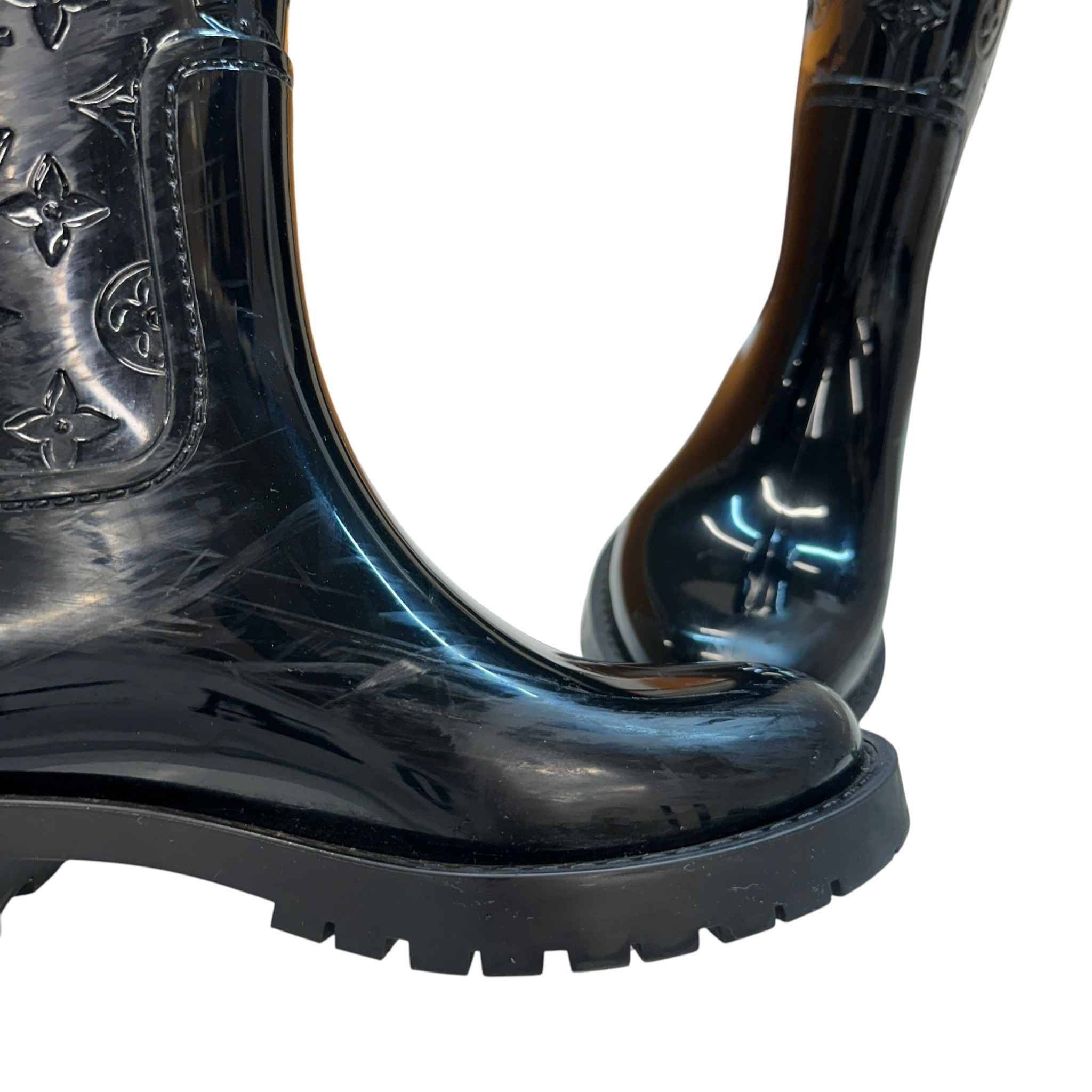 Women's Drops Flat Half Rain Wellies Black Size EU 36 / UK 3