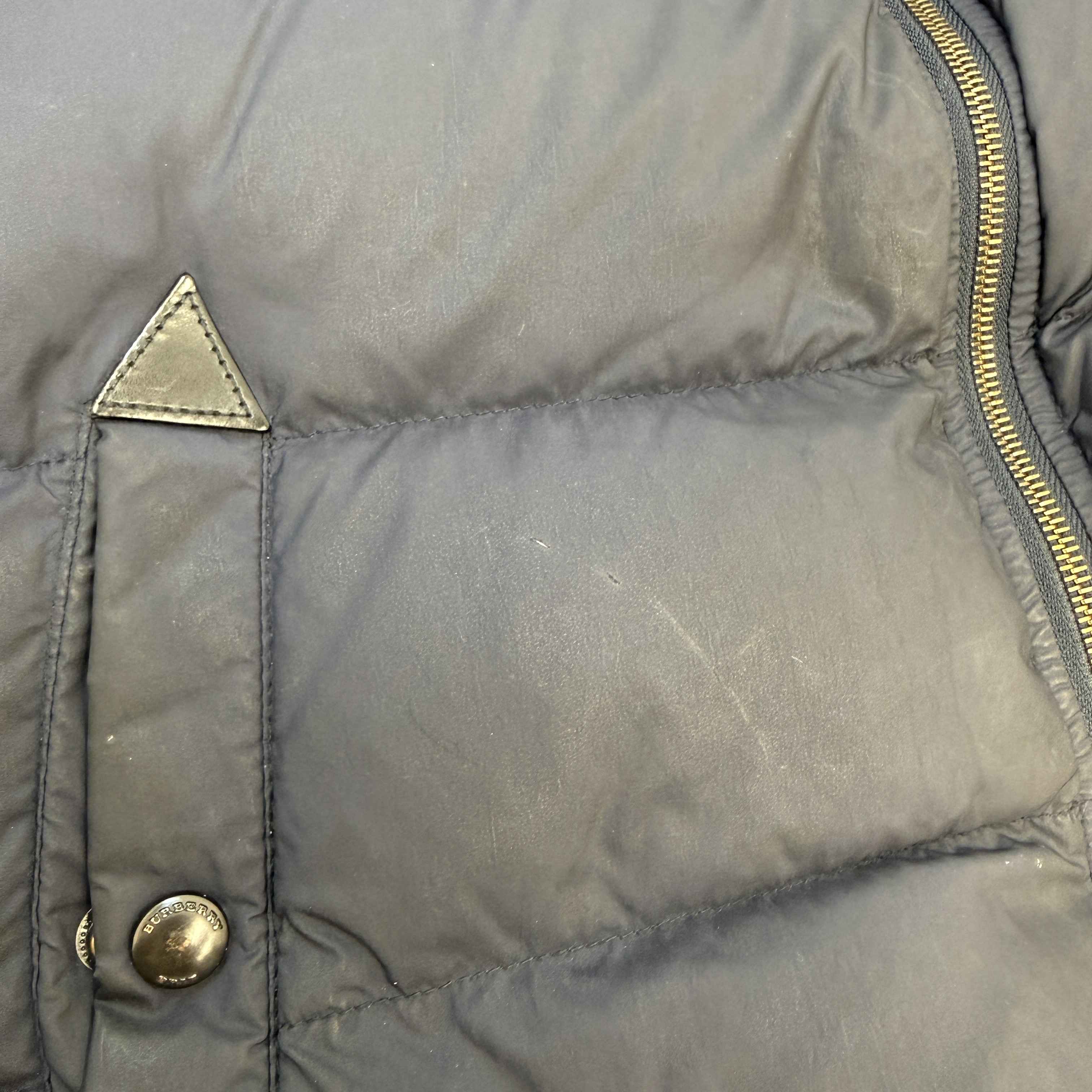 Men's Nova Check Lined Detachable Sleeve Down Jacket Navy Size XS