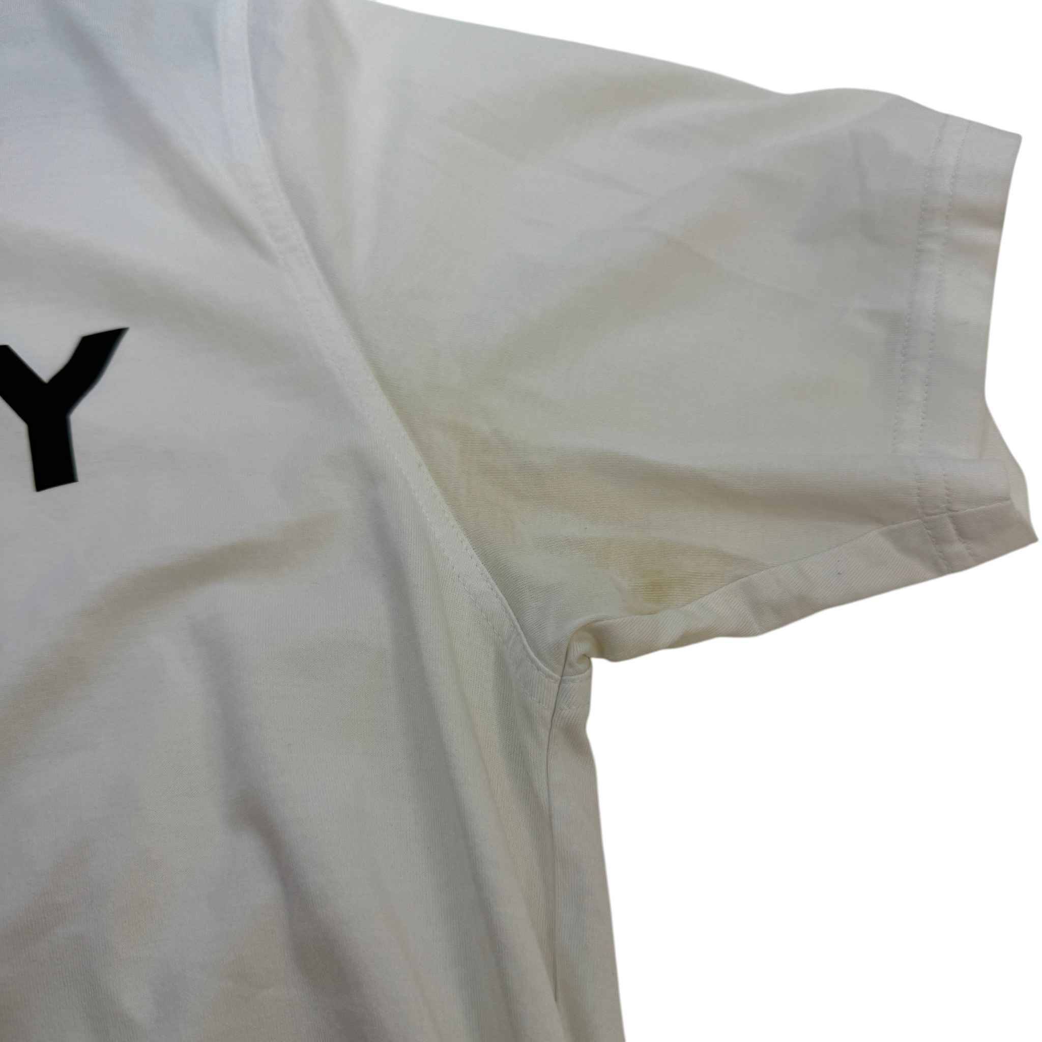 Men's Logo Print Top White Size M