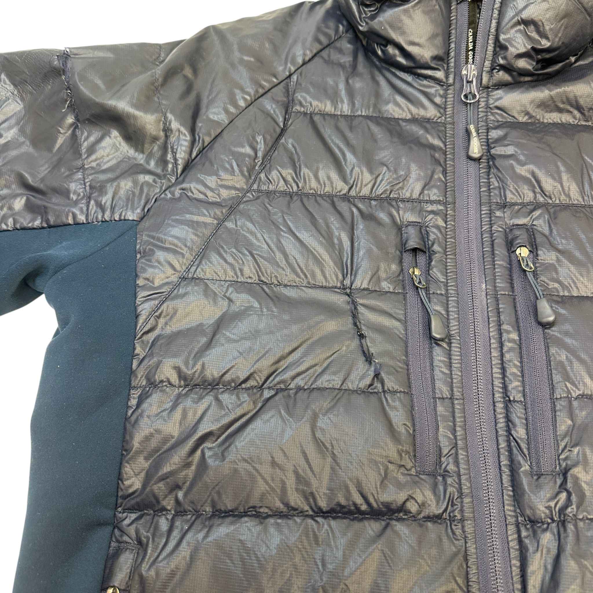 Men's Hybridge Lite Hoody Down Jacket Navy Size L