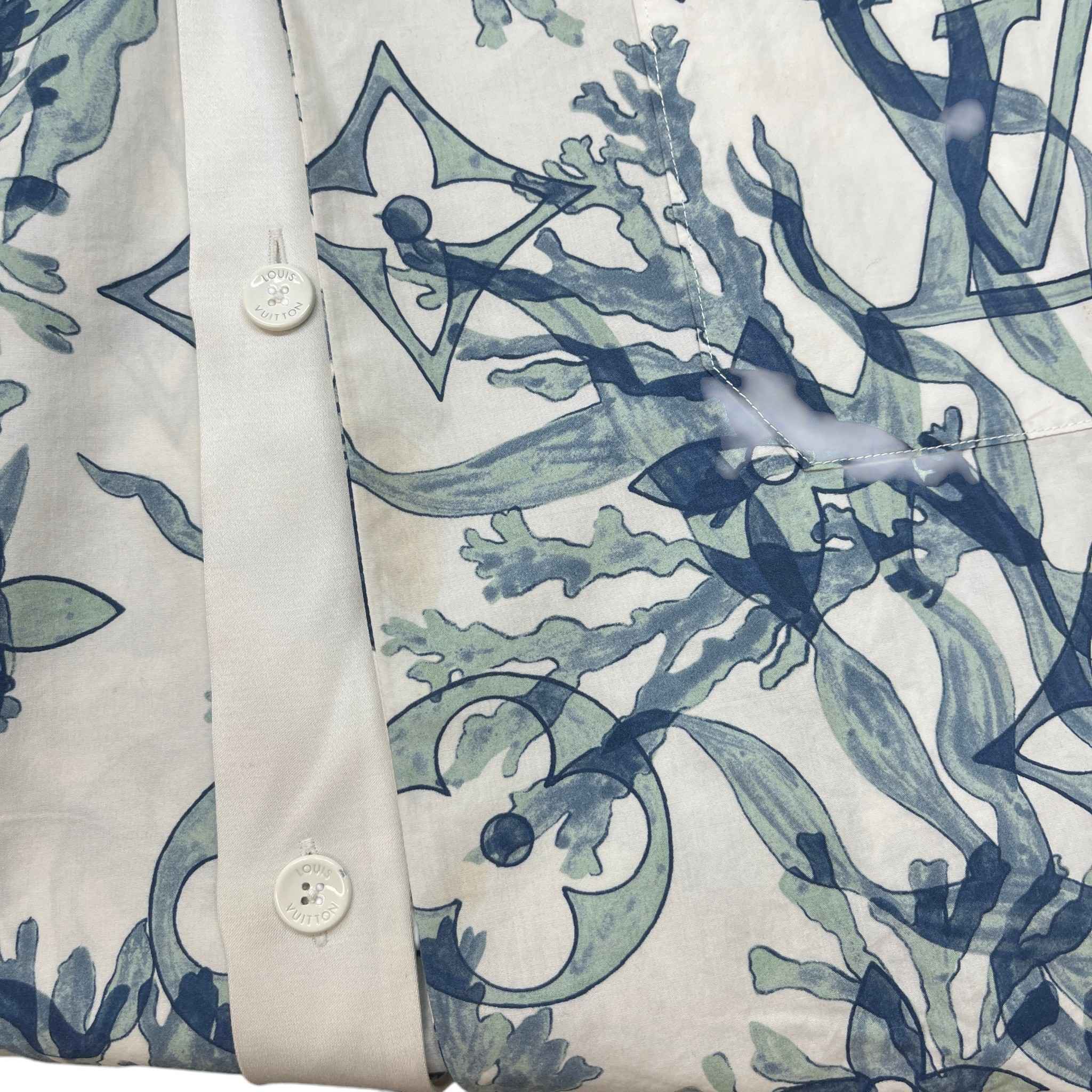 Men's Monogram Aquagarden Motif Short Sleeve Shirt White Size L