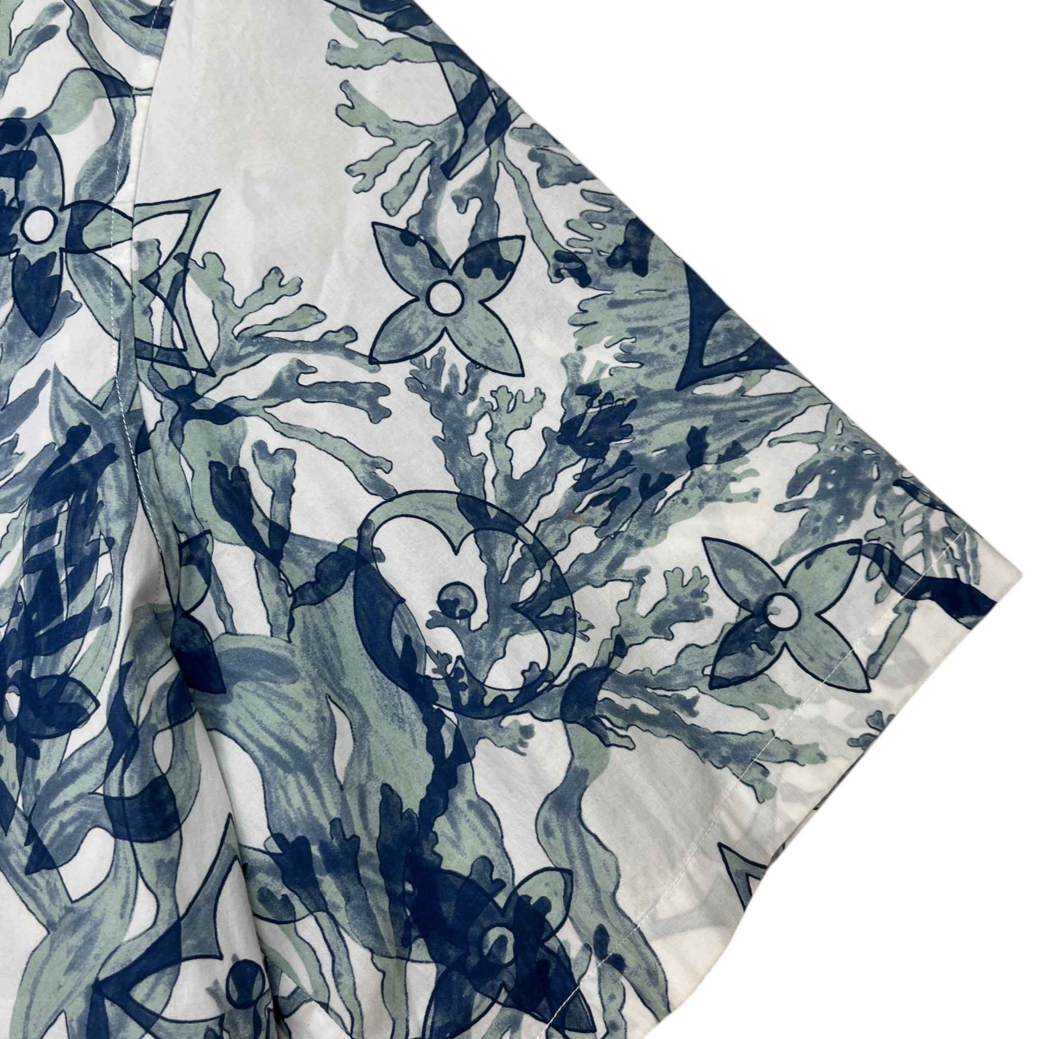 Men's Monogram Aquagarden Motif Short Sleeve Shirt White Size L