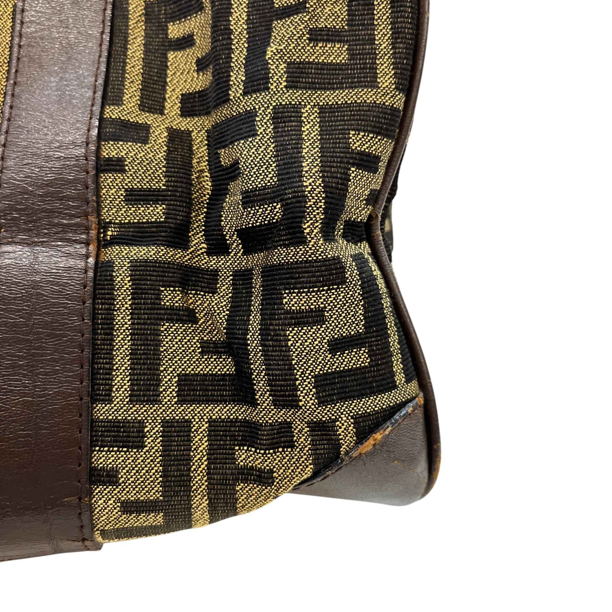 Women's Vintage Ff Zucca Boston Bag Brown