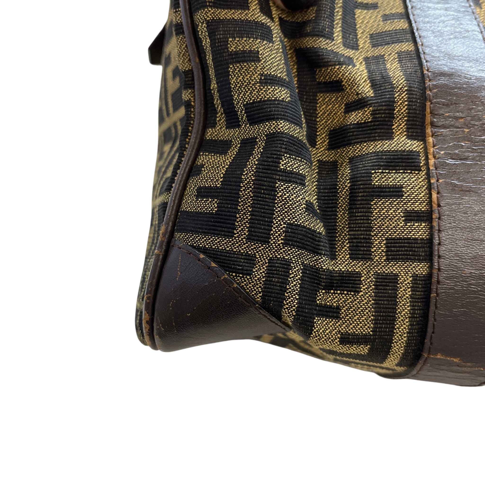 Women's Vintage Ff Zucca Boston Bag Brown
