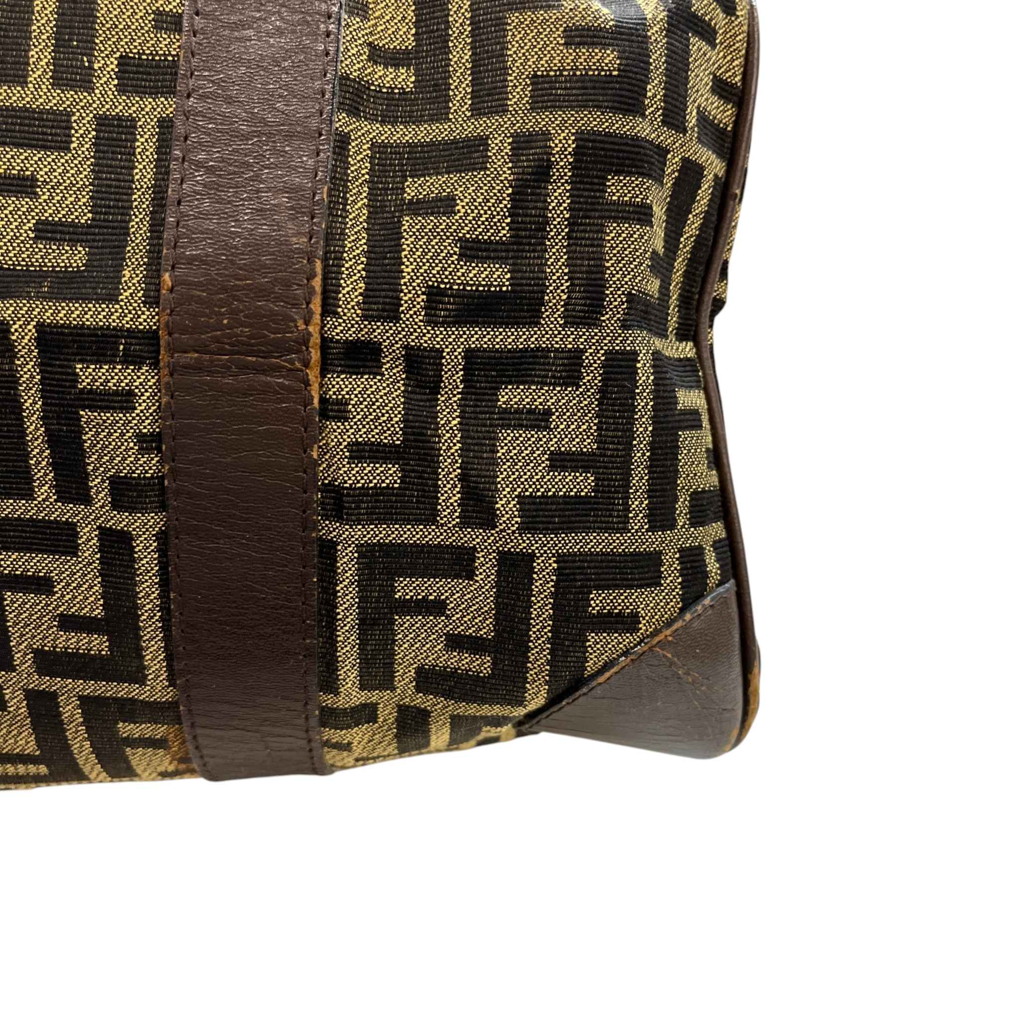 Women's Vintage Ff Zucca Boston Bag Brown