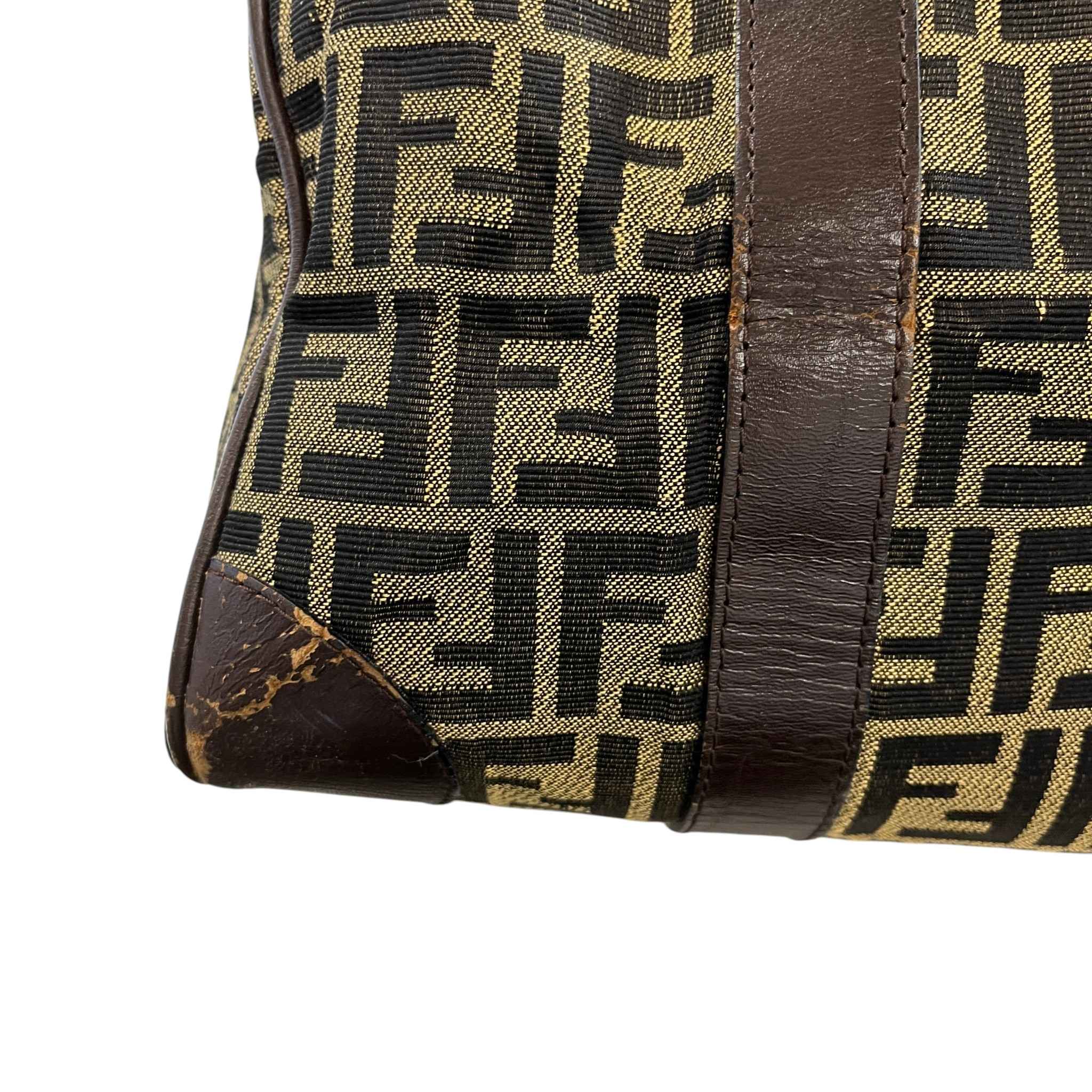 Women's Vintage Ff Zucca Boston Bag Brown