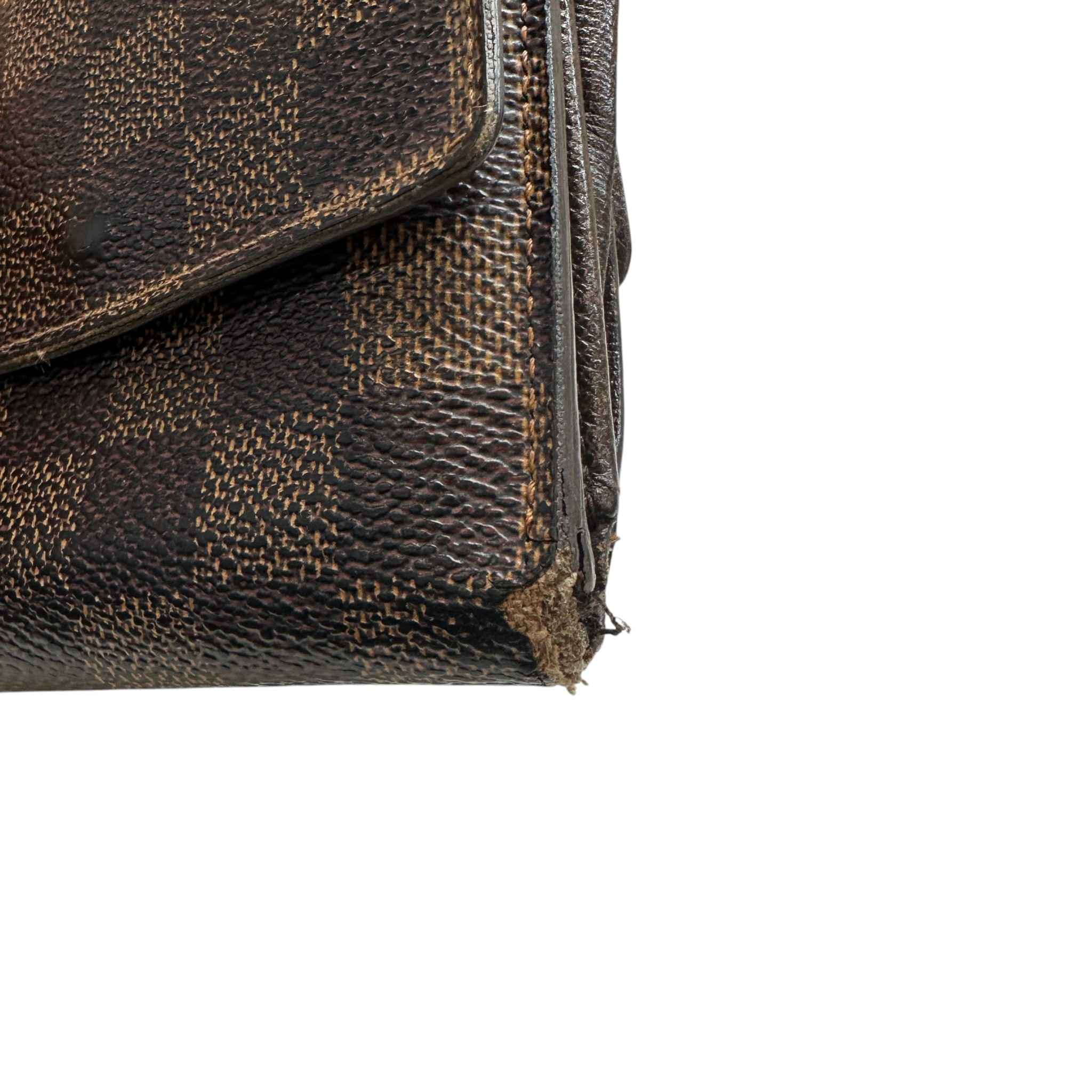 Men's Damier Ebene Portefeuille Elise Purse Brown