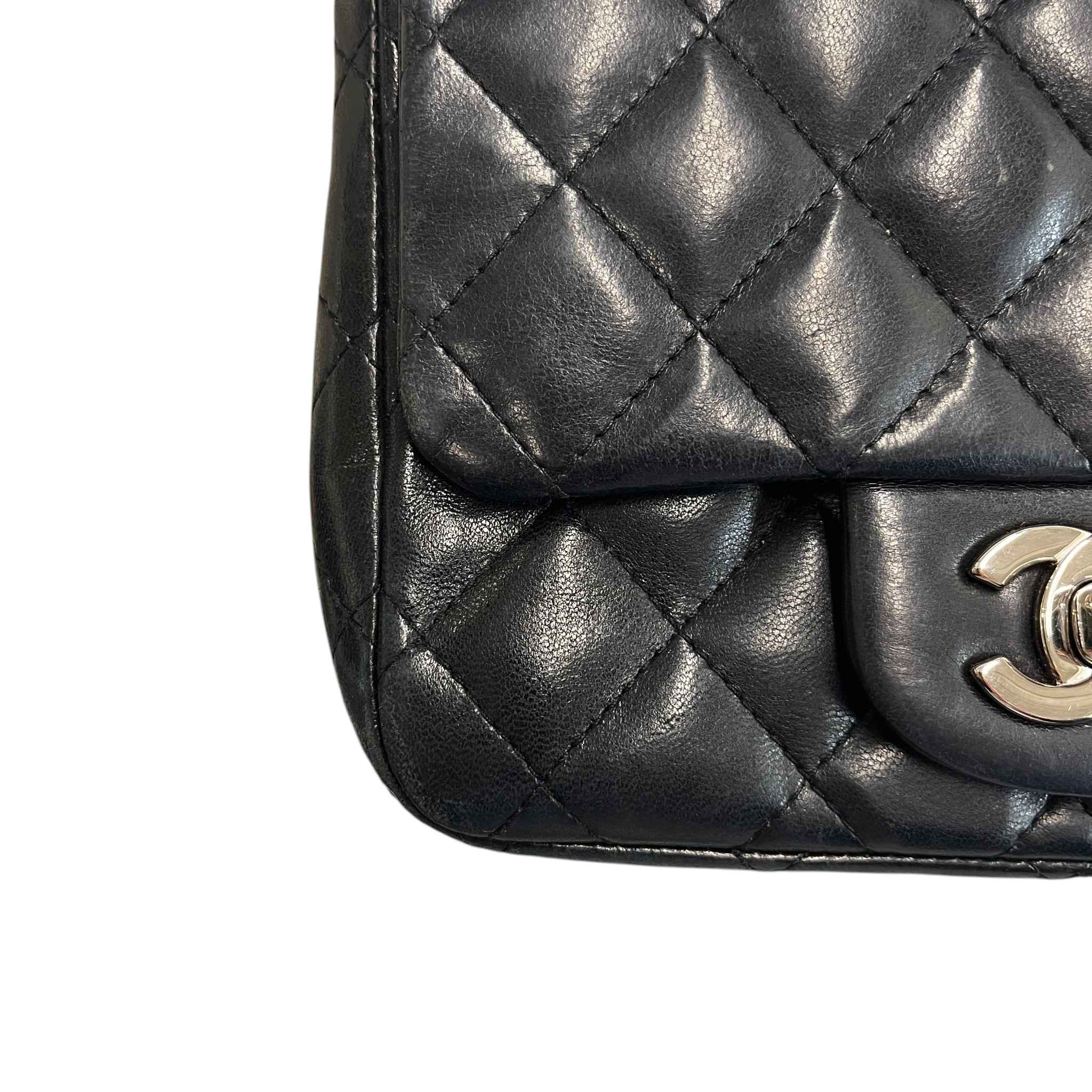 Women's Timeless/Classique Mini Square Flap Lambskin Bag Black