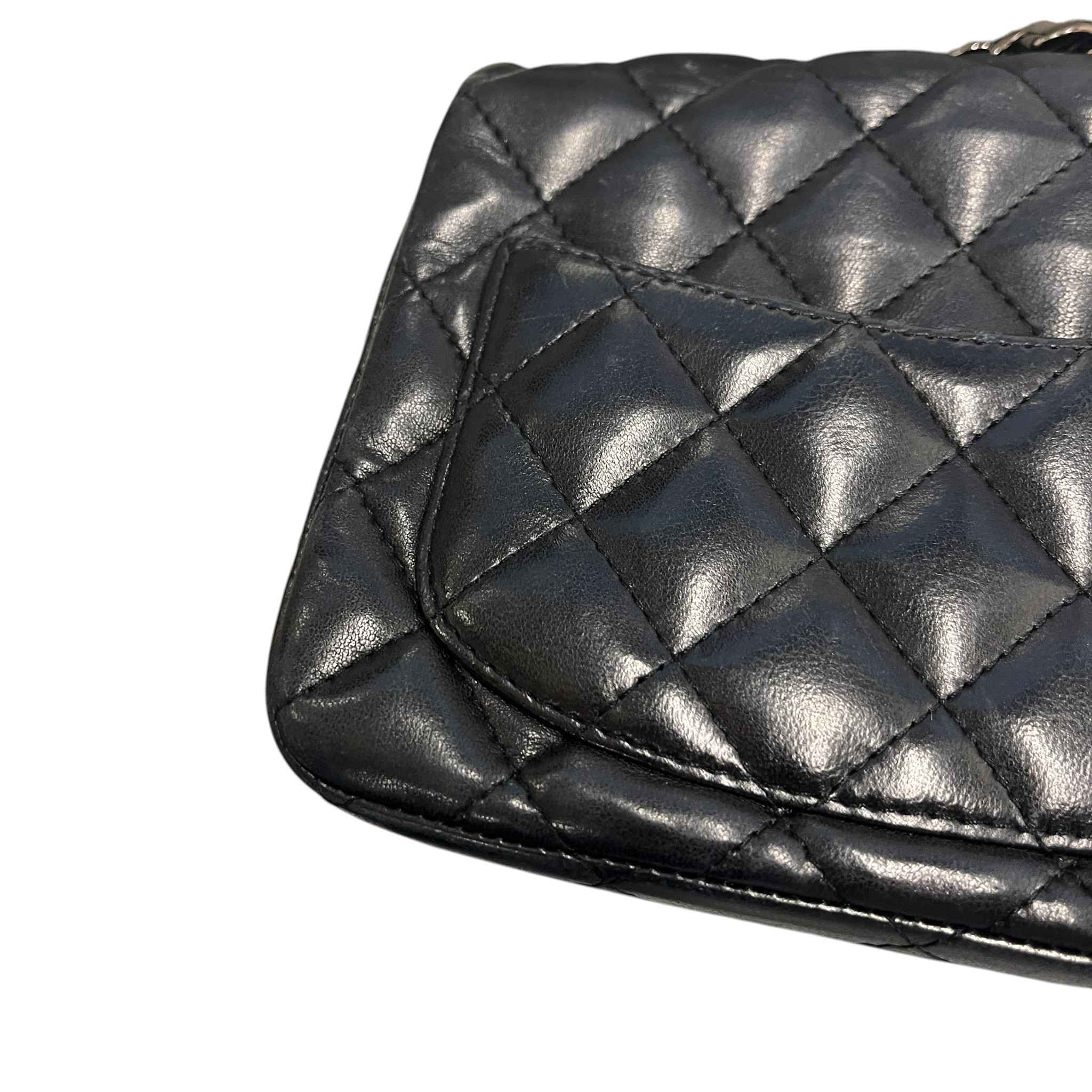 Women's Timeless/Classique Mini Square Flap Lambskin Bag Black