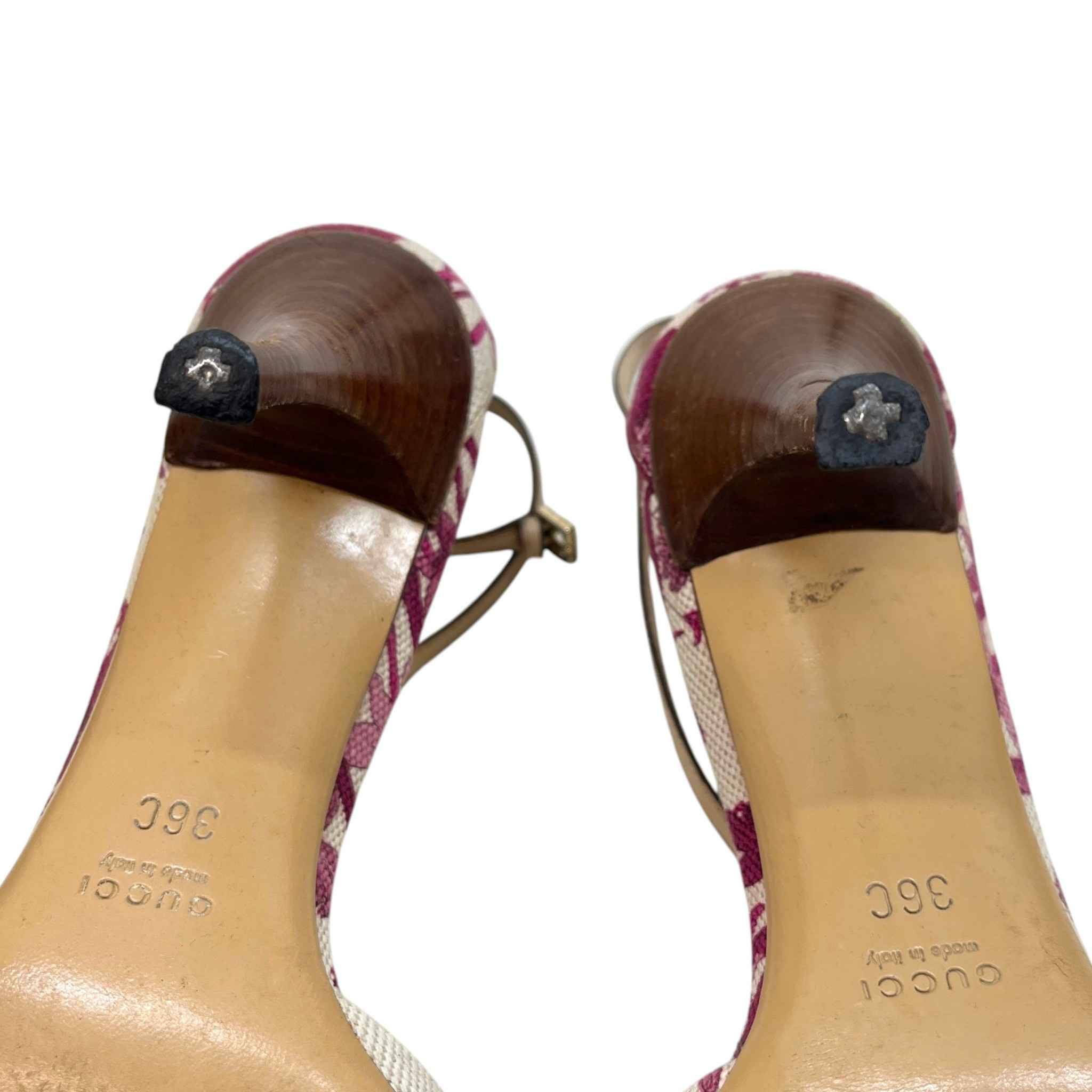 Women's Flora Canvas Bamboo Horsebit Heels Beige Size EU 36 / UK 3