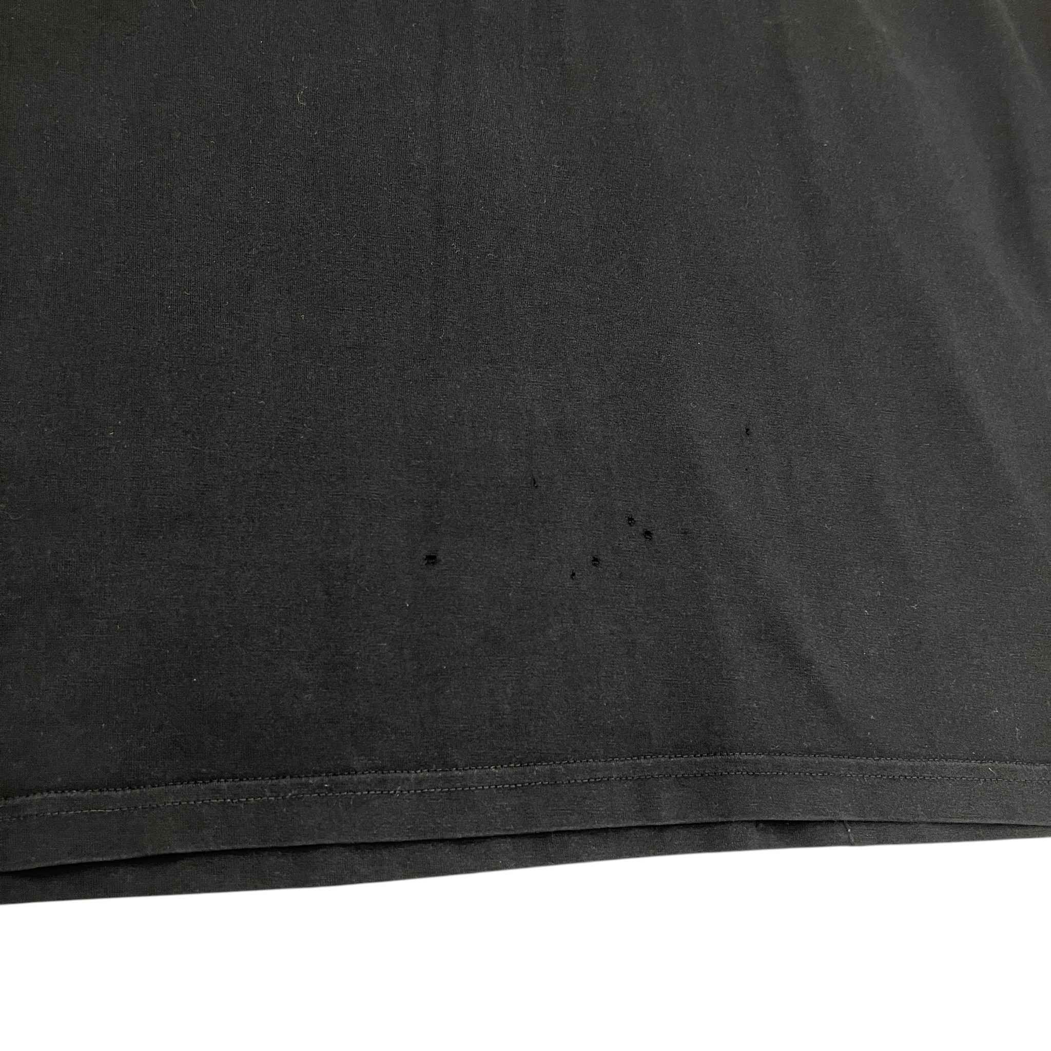 Men's Distressed Logo Print T-Shirt Black Size M