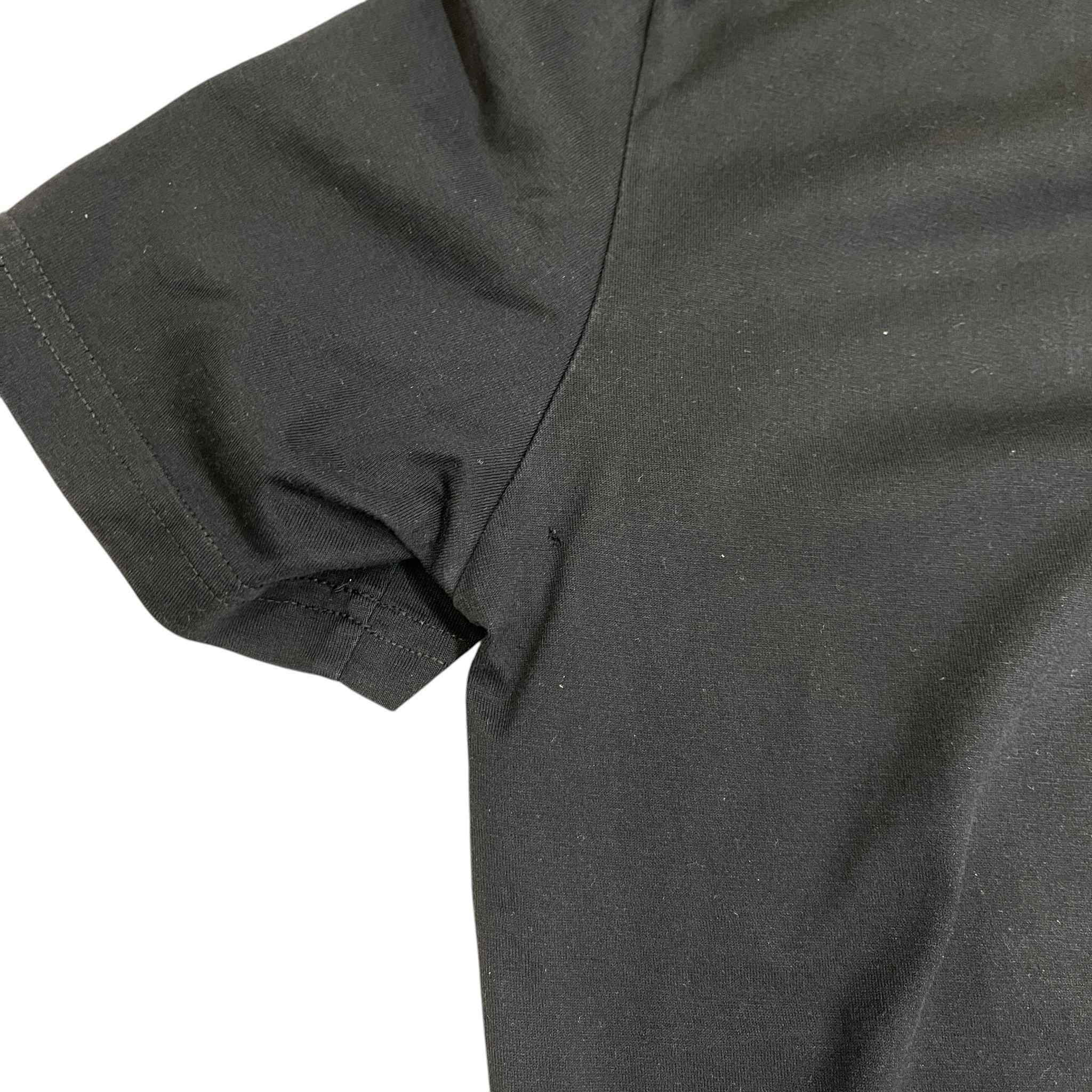 Men's Distressed Logo Print T-Shirt Black Size M