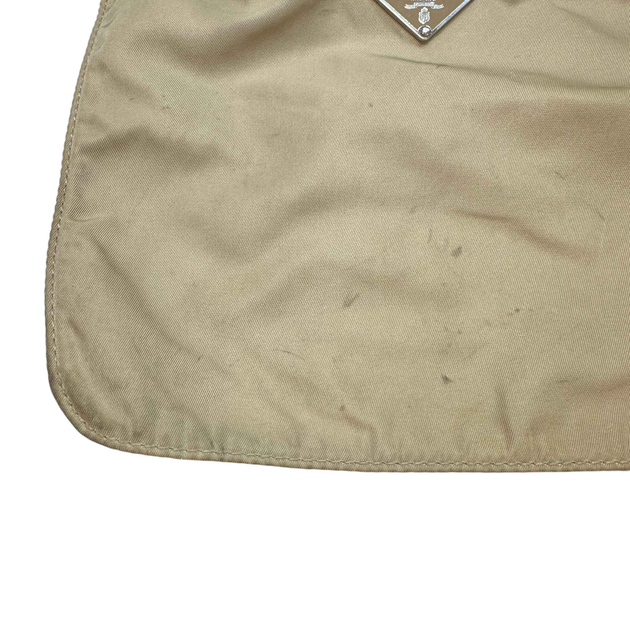 Men's Plaque Logo Messenger Bag Beige