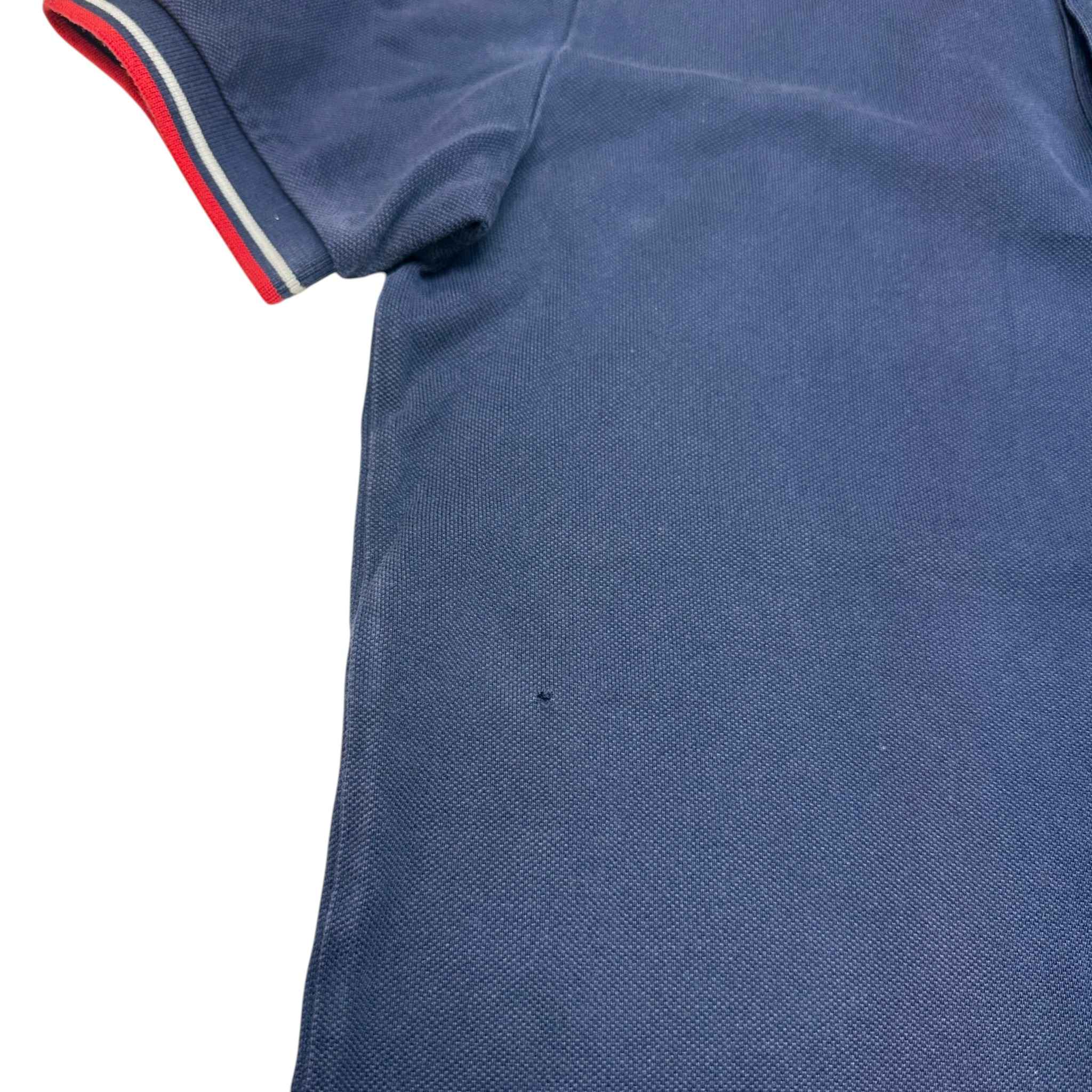 Men's Plaque Logo Polo Shirt Blue Size M