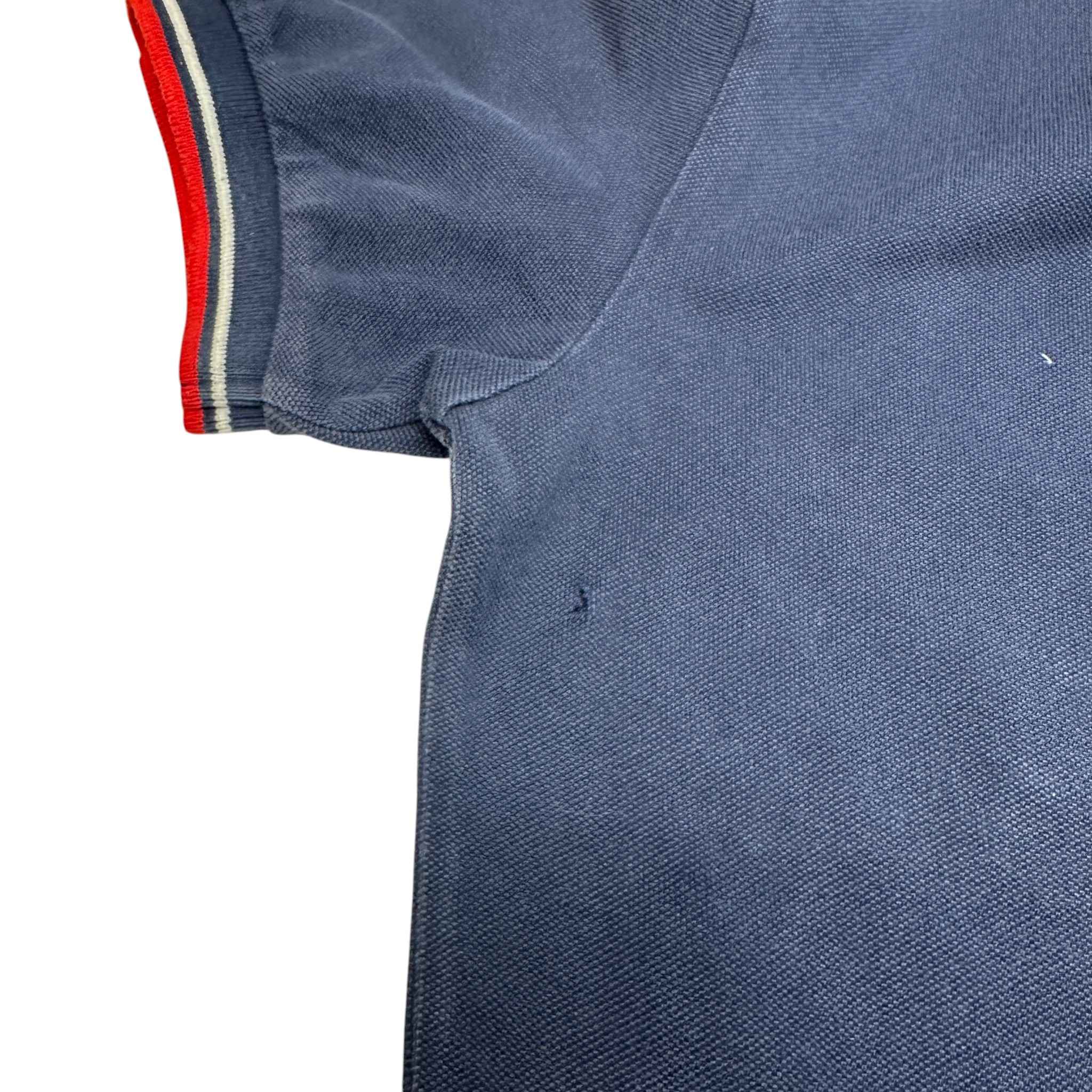 Men's Plaque Logo Polo Shirt Blue Size M