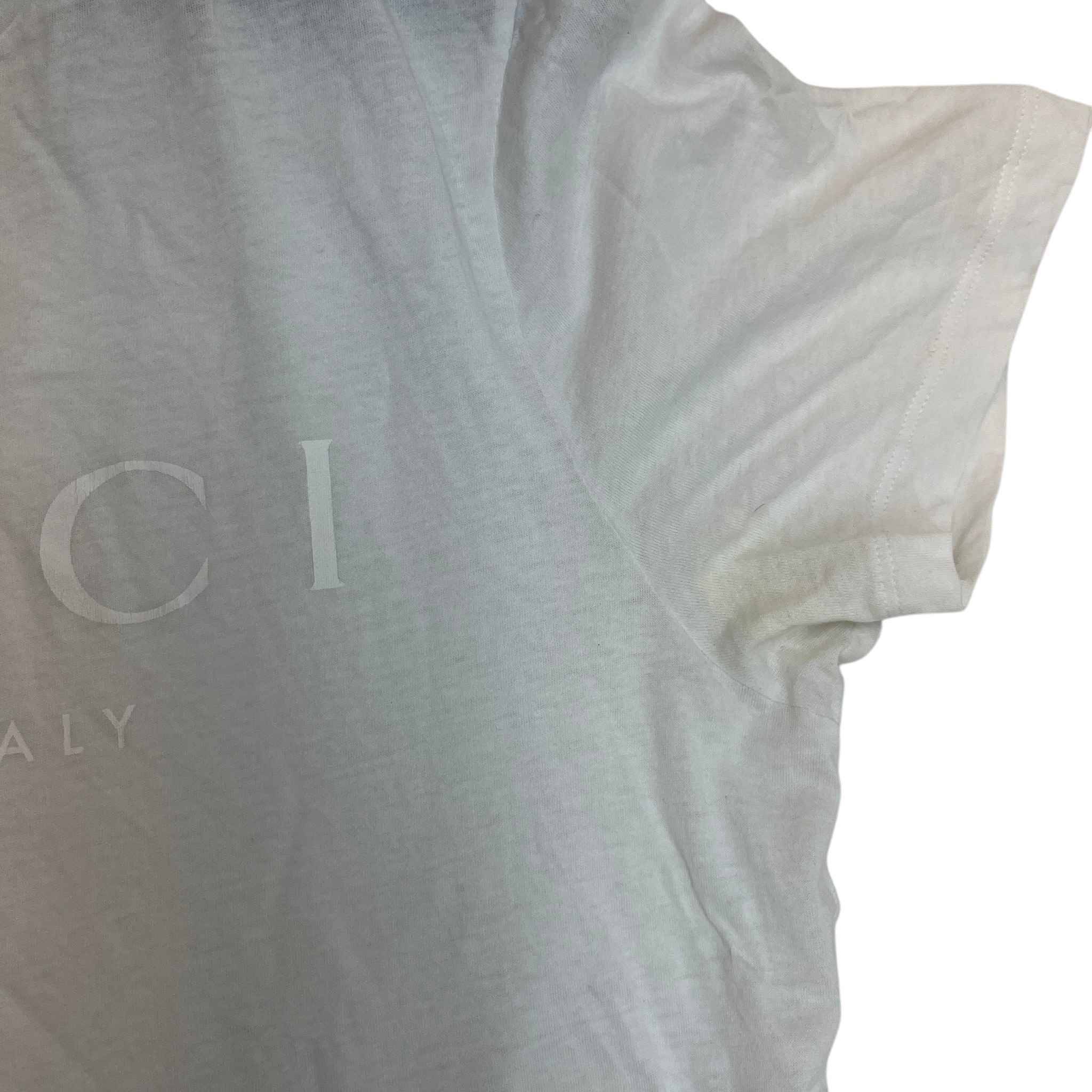 Men's Logo Print T-Shirt White Size L