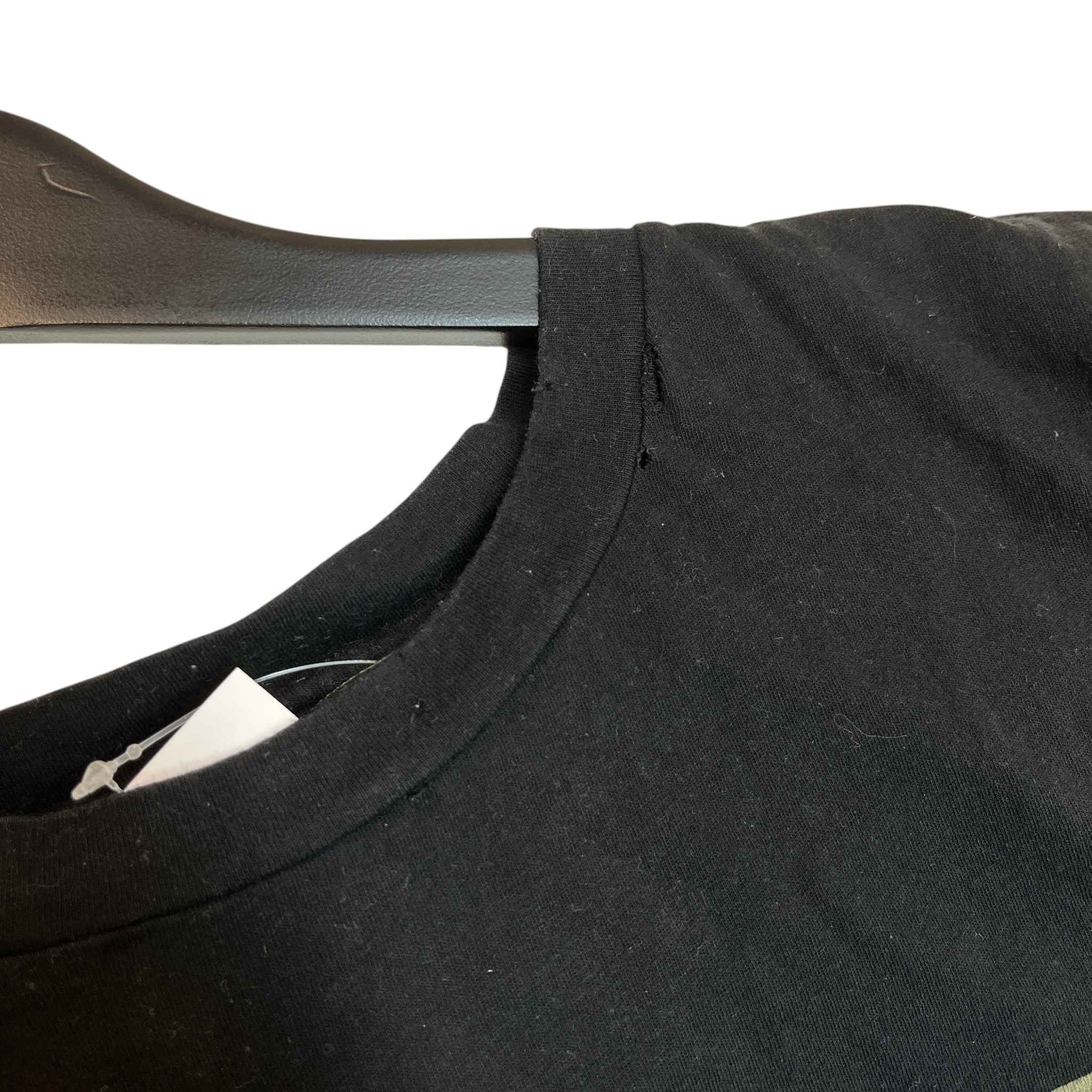 Men's Logo Print 'Distressed Look' (Oversized Fits S) T-Shirt Black Size XXS