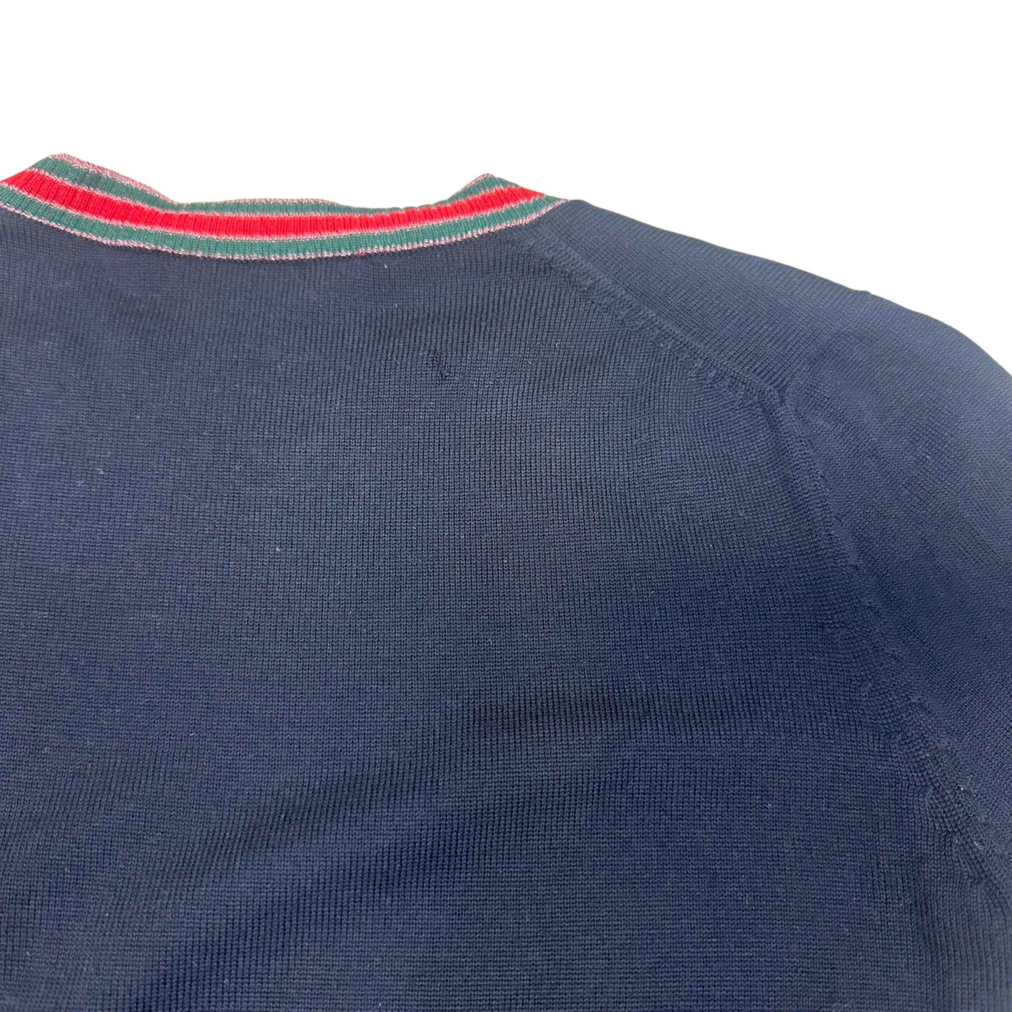 Women's Red Stripe Jumper Navy Size M