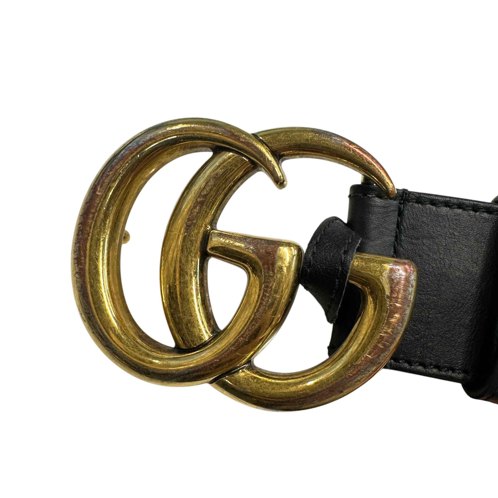 Men's Gg Marmont 90Cm Belt Black Size Waist 34"