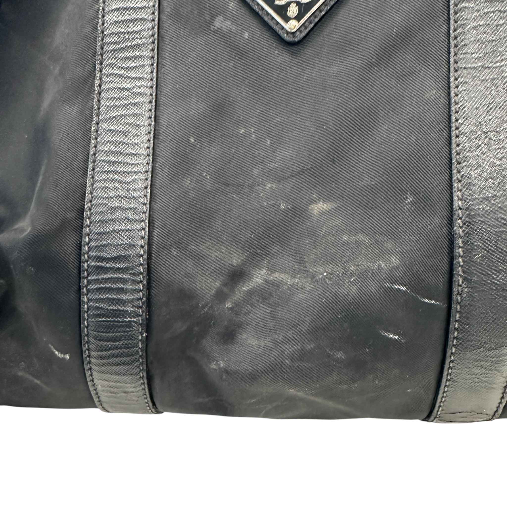 Women's Re-Nylon Plaque Logo Bag Black