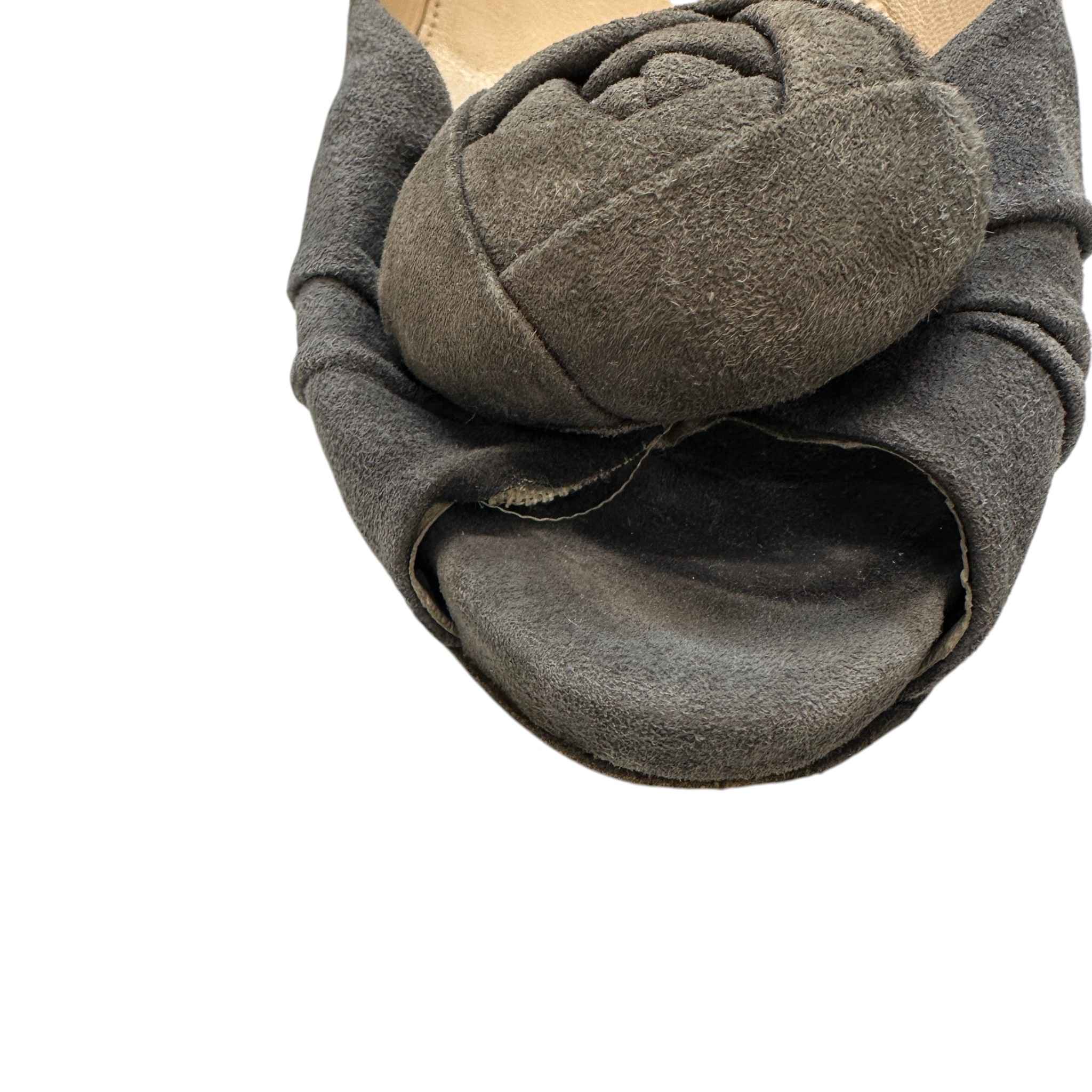 Women's Peep Toe Rose Heels Grey Size EU 40 / UK 7
