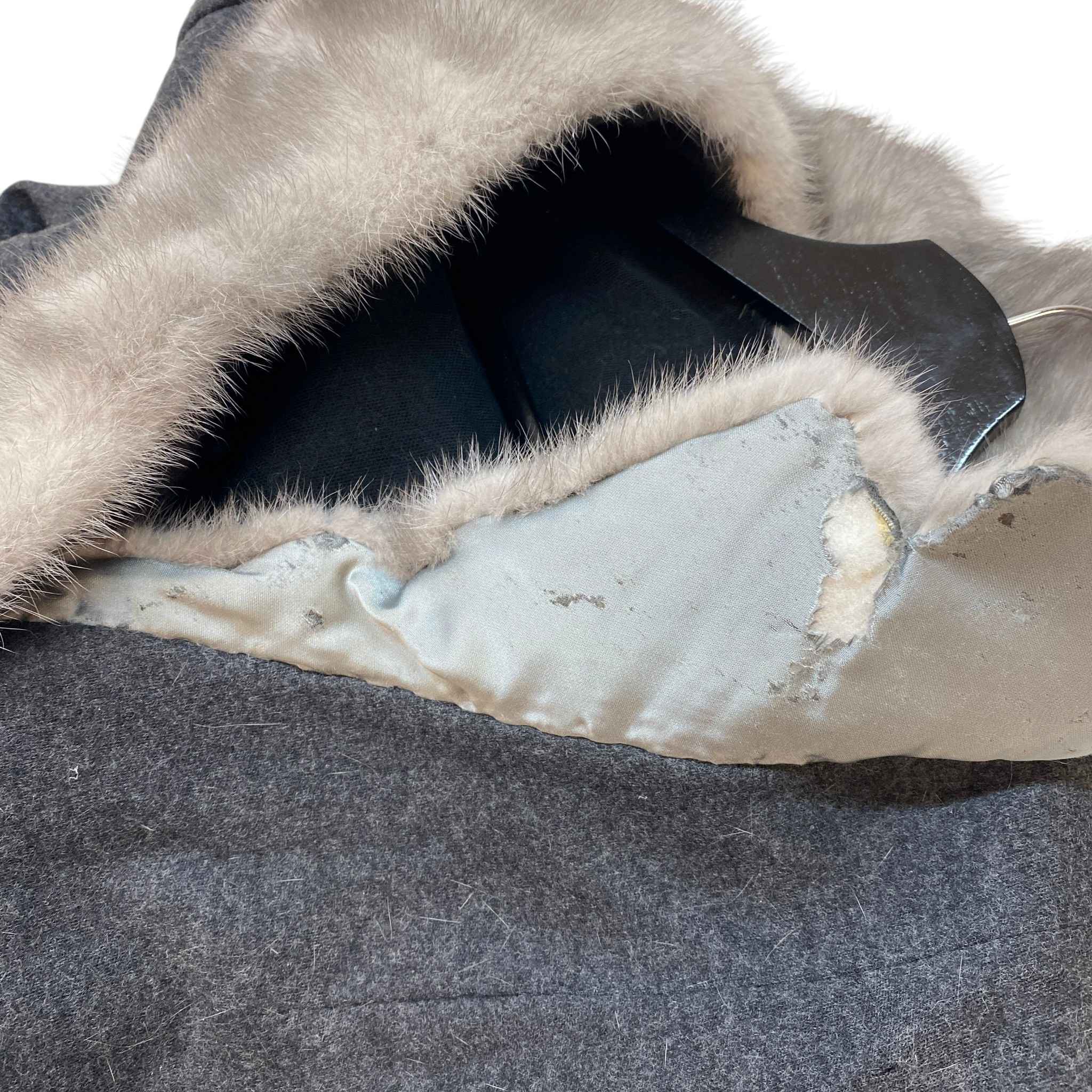 Women's Vintage Mink Fur Dress Jacket Grey Size 44 / UK 12