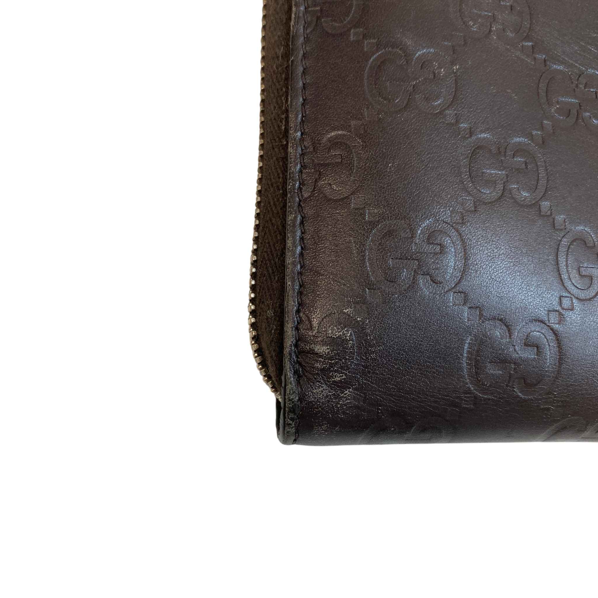 Women's Gg Emblem Zip Around Wallet Brown