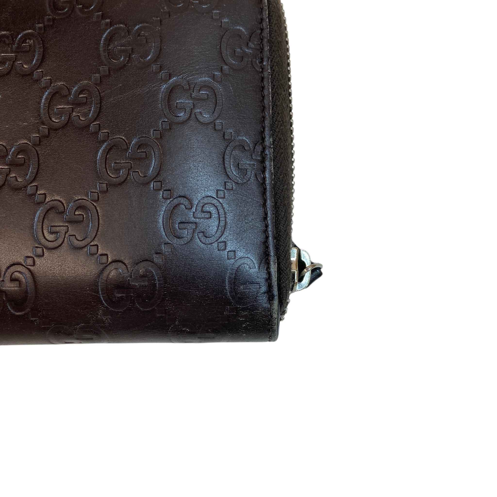 Women's Gg Emblem Zip Around Wallet Brown