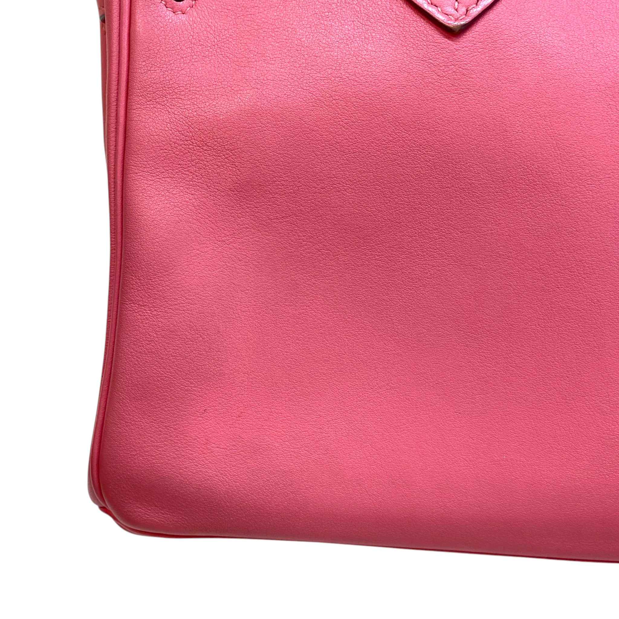 Women's Birkin 25 Rose Azalee Swift Palladium Hardware Bag Pink