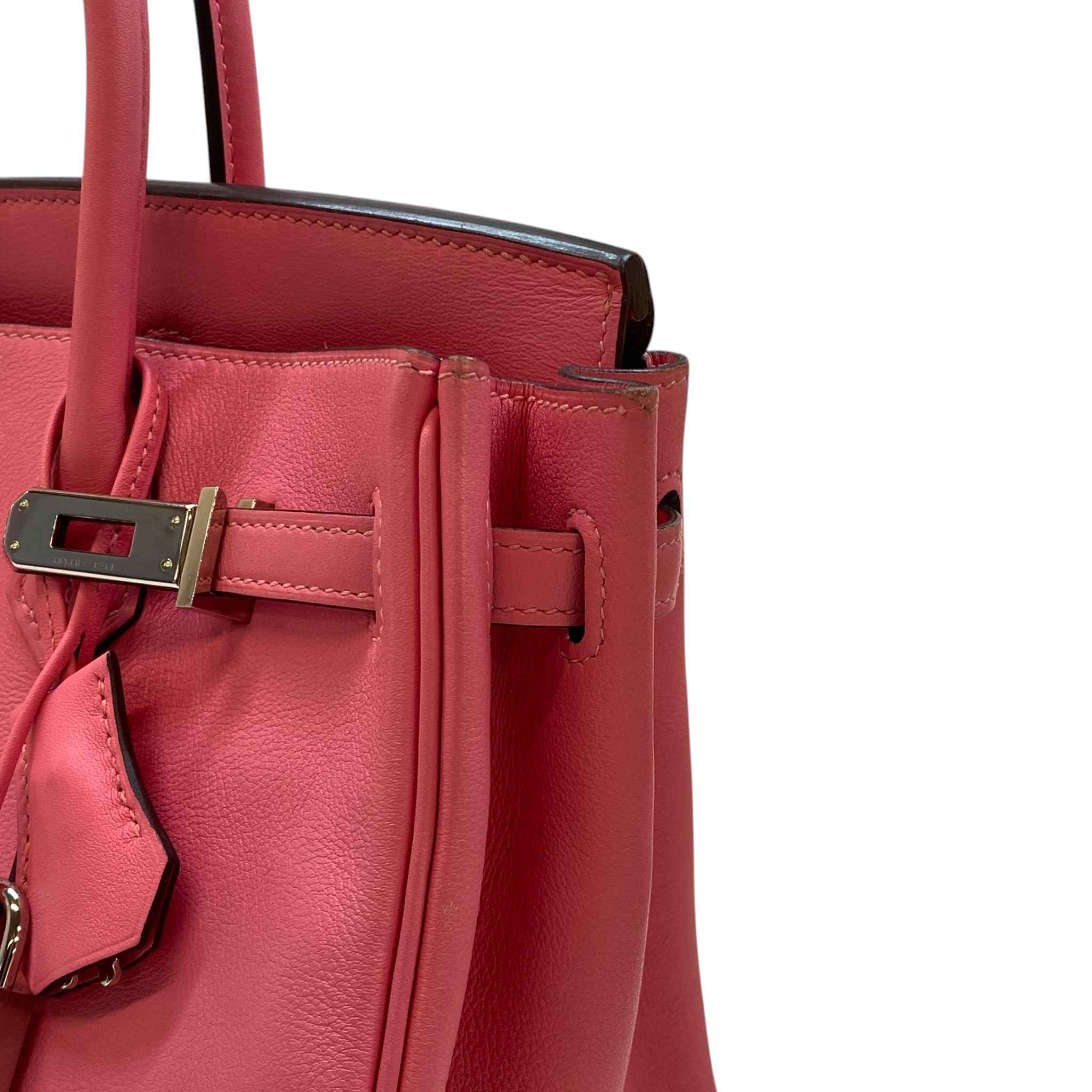 Women's Birkin 25 Rose Azalee Swift Palladium Hardware Bag Pink