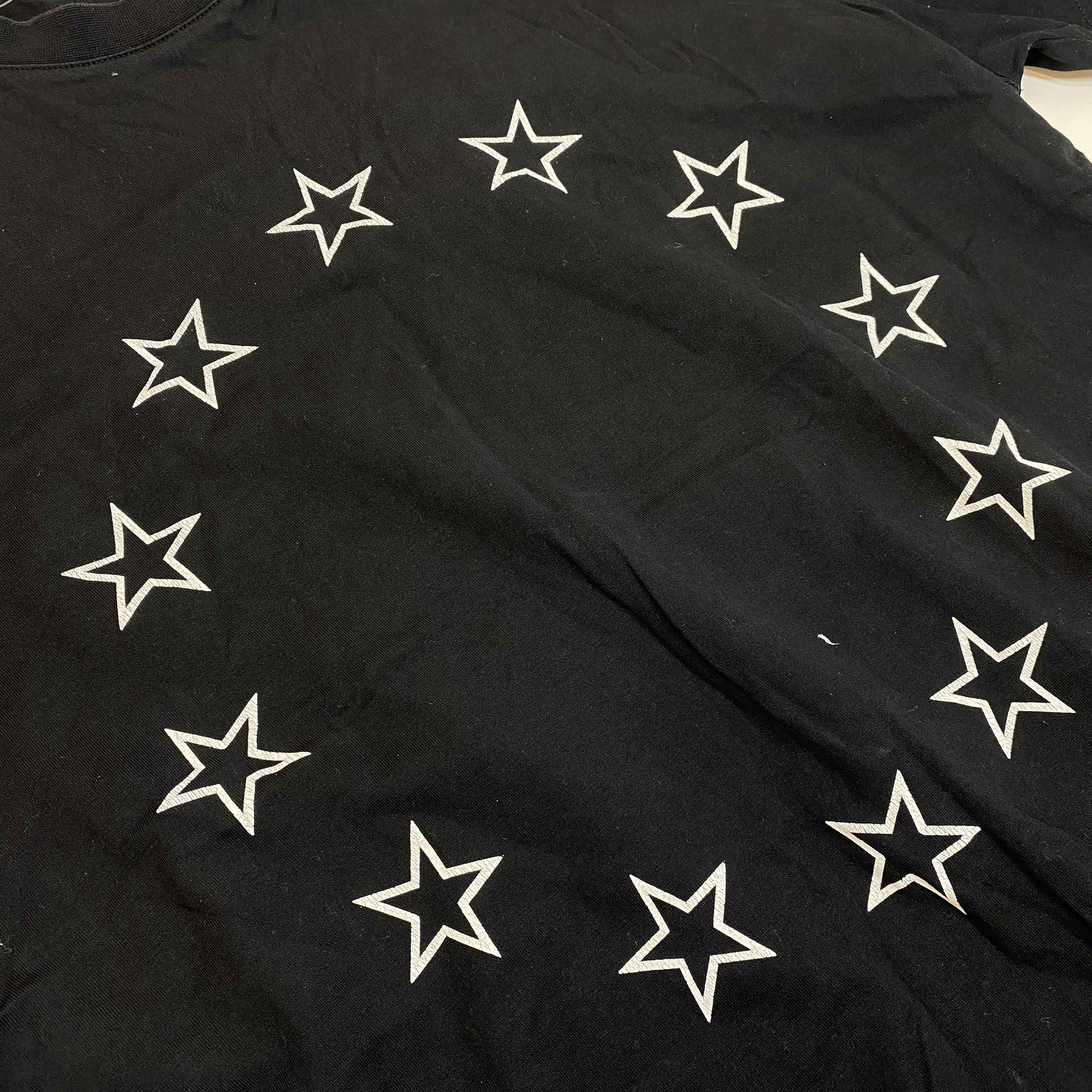 Men's Star Print T-Shirt Black Size L