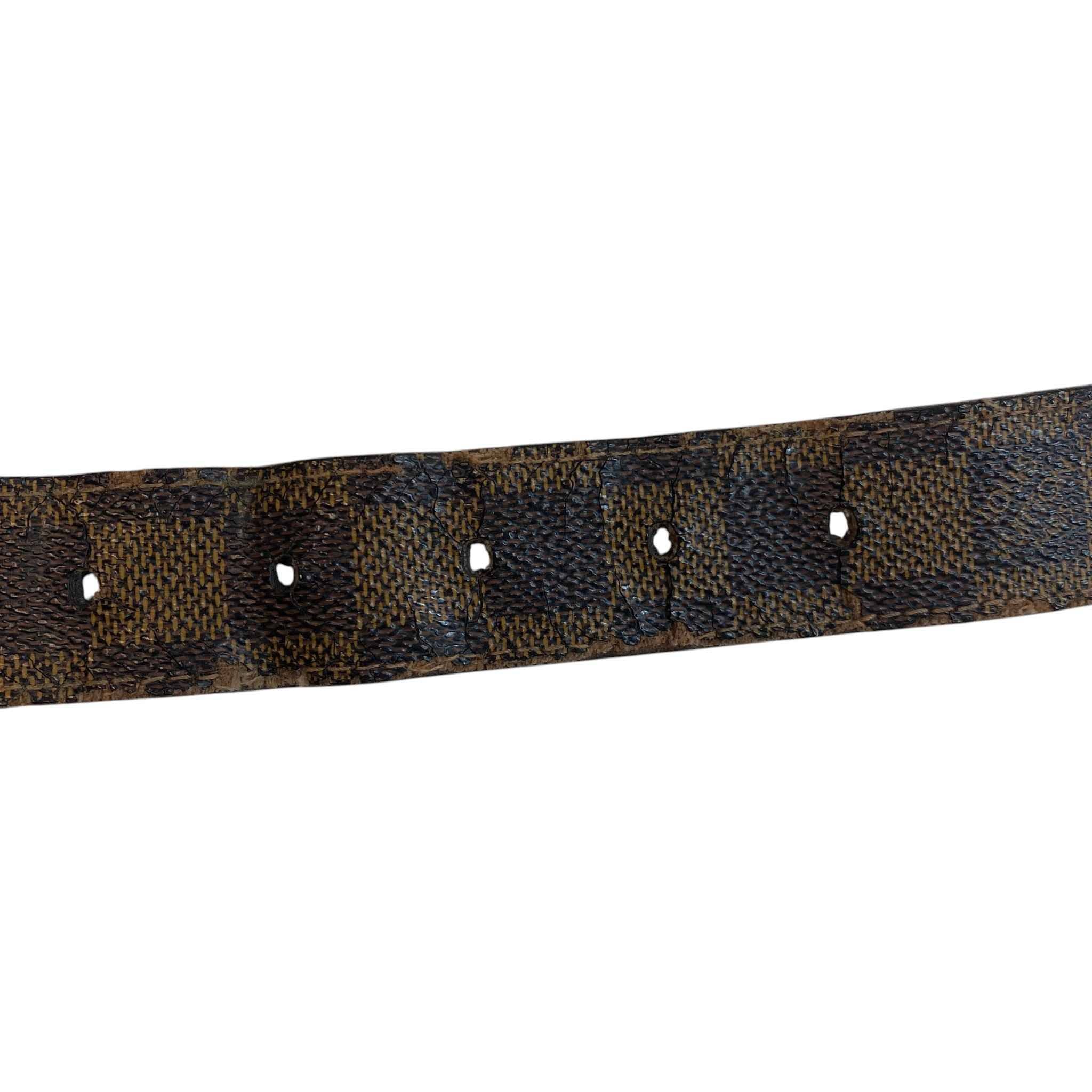 Men's Damier Ebene Belt Brown Size 95cm / UK 14