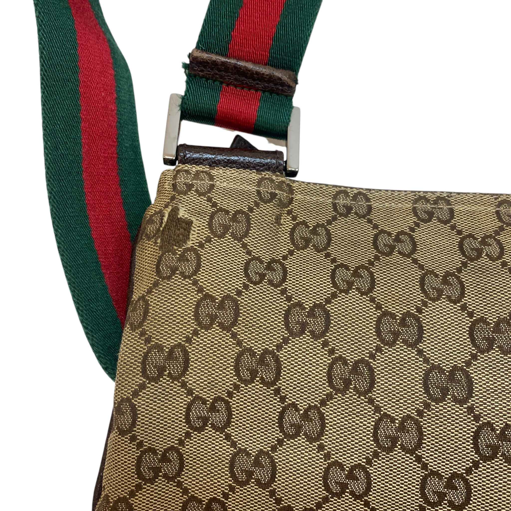 Men's Gg Supreme Web Messenger Bag Brown