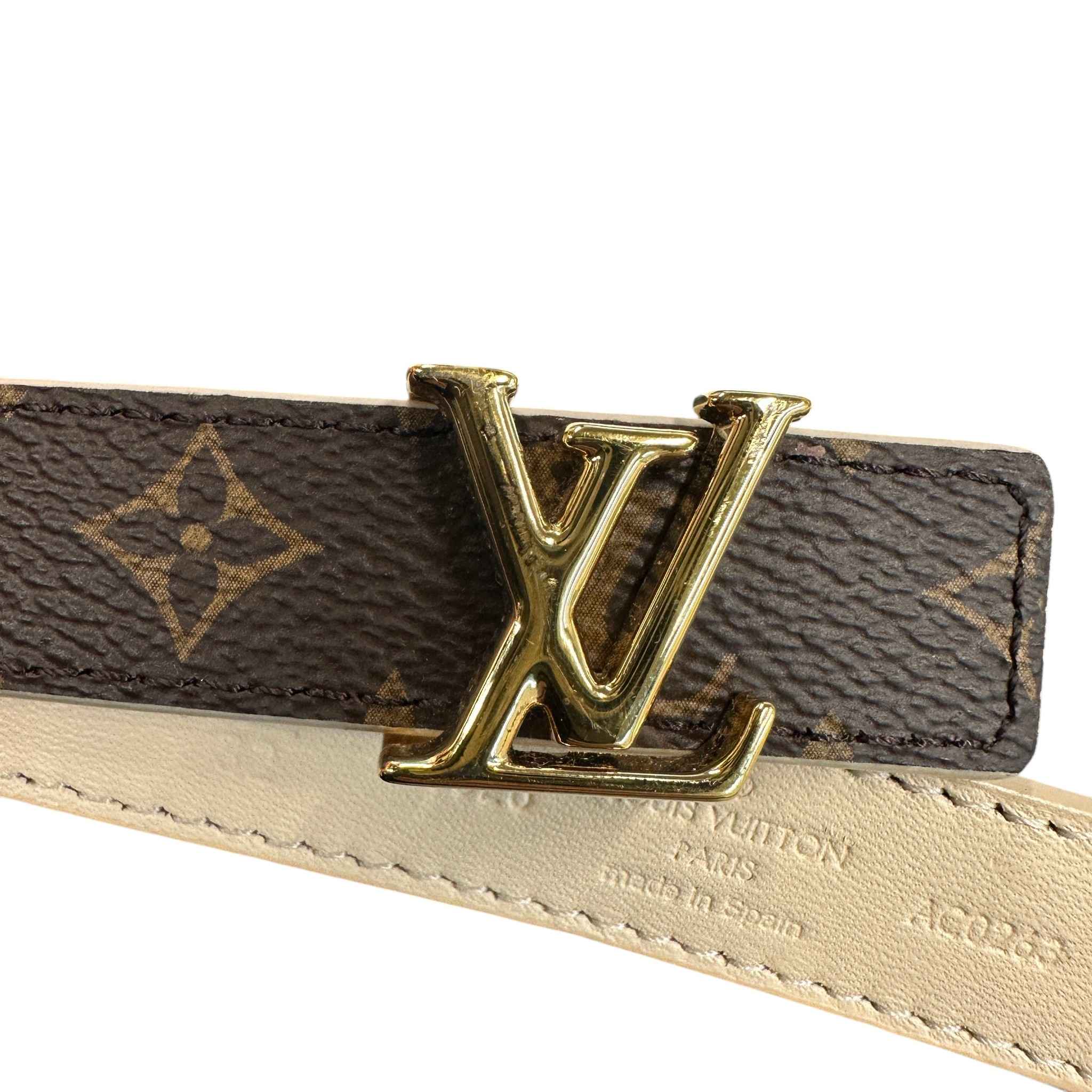 Women's Lv Iconic 20Mm Reversible Belt Cream Size 80CM / UK 8