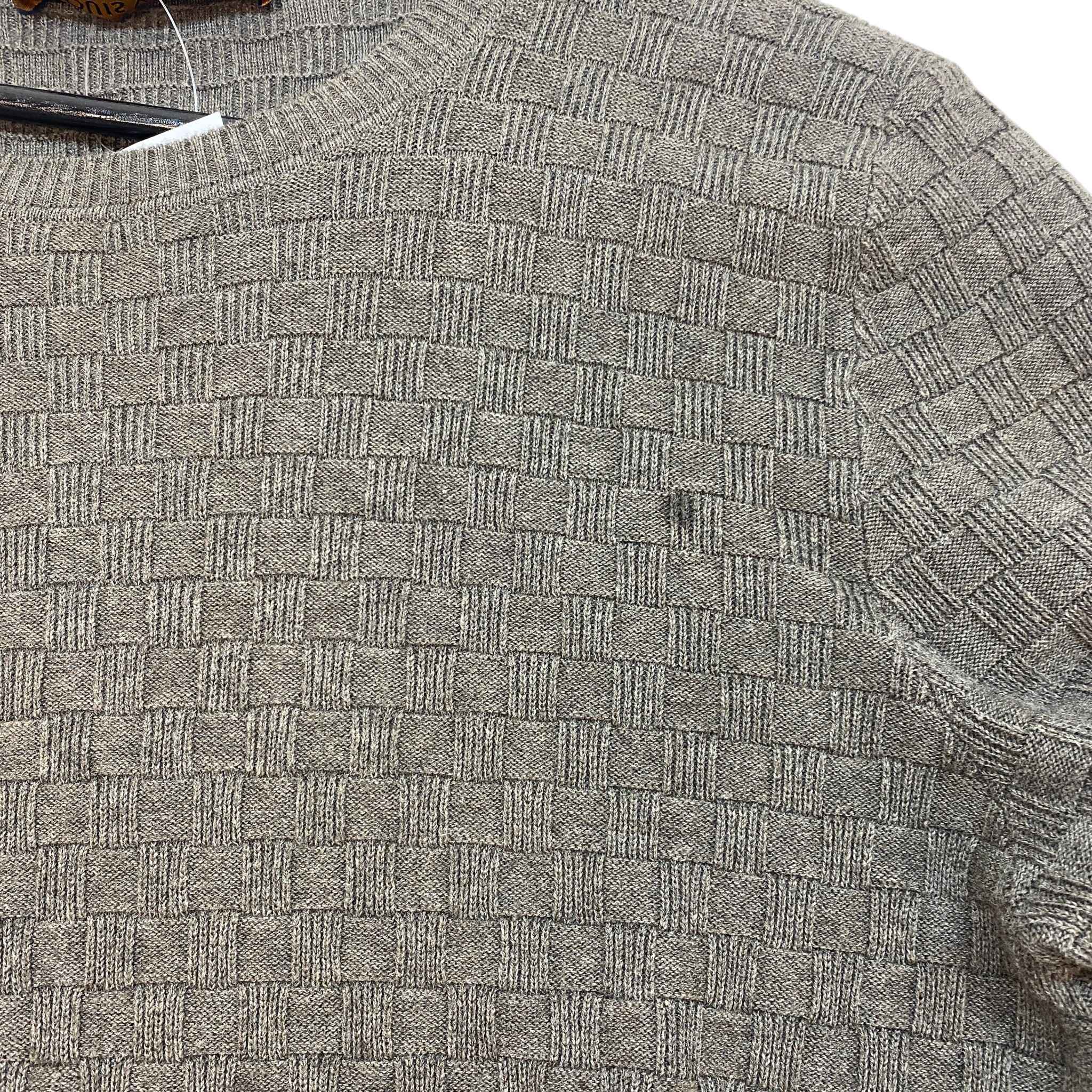 Men's Crewneck Damier Jumper Grey Size S