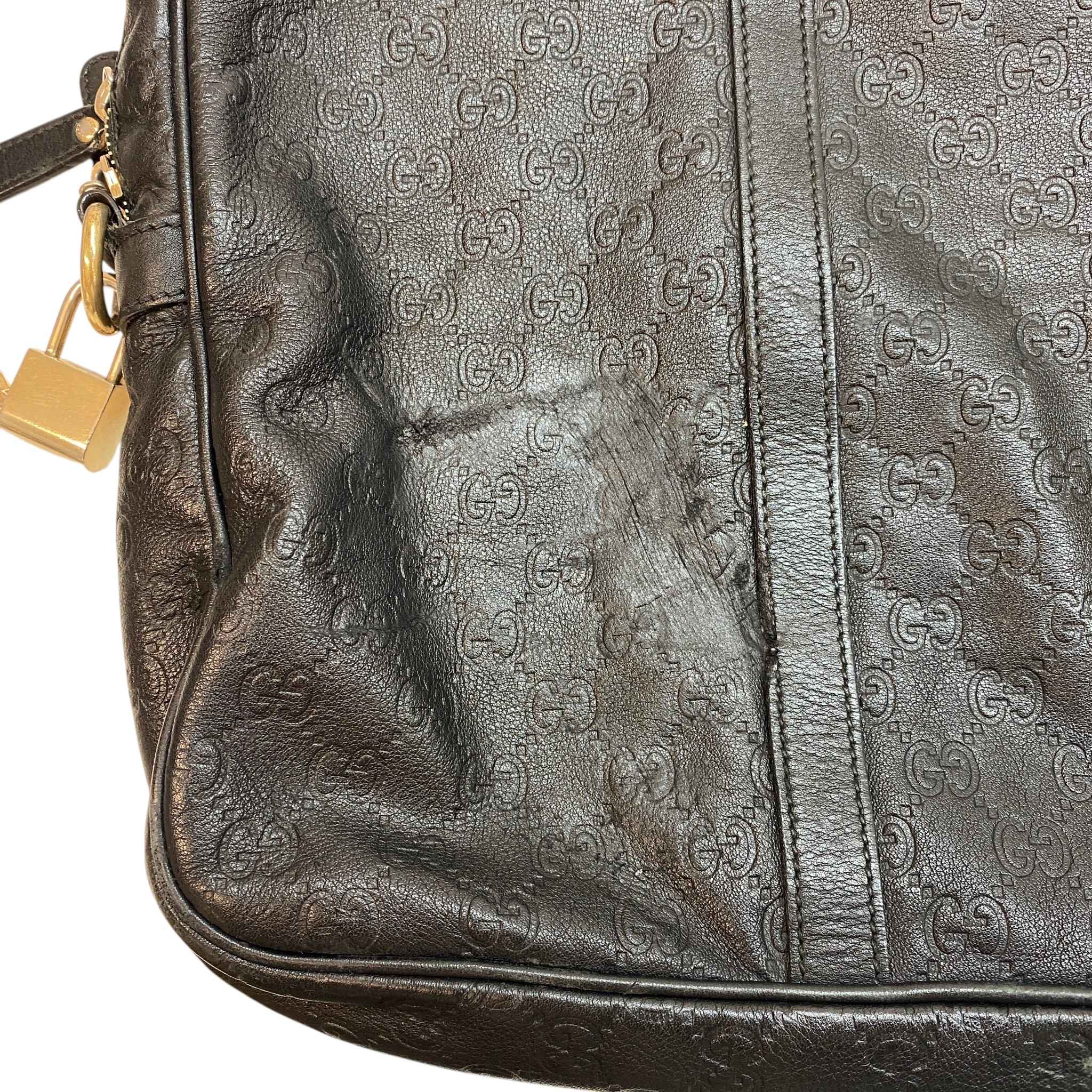 Men's Embossed Gg Briefcase Bag Black