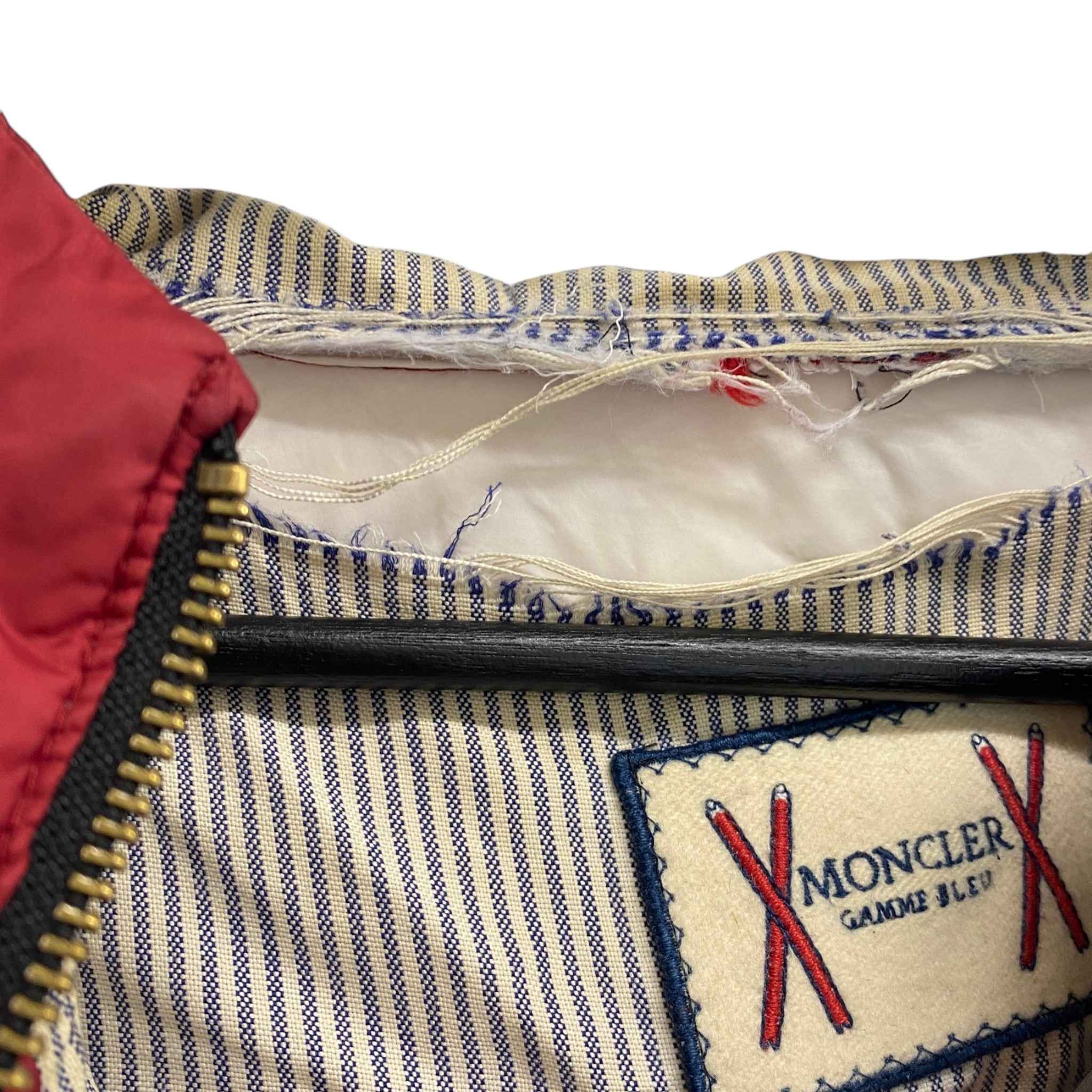 Men's Gamme Bleu Contrast Panels Down Jacket Navy Size L
