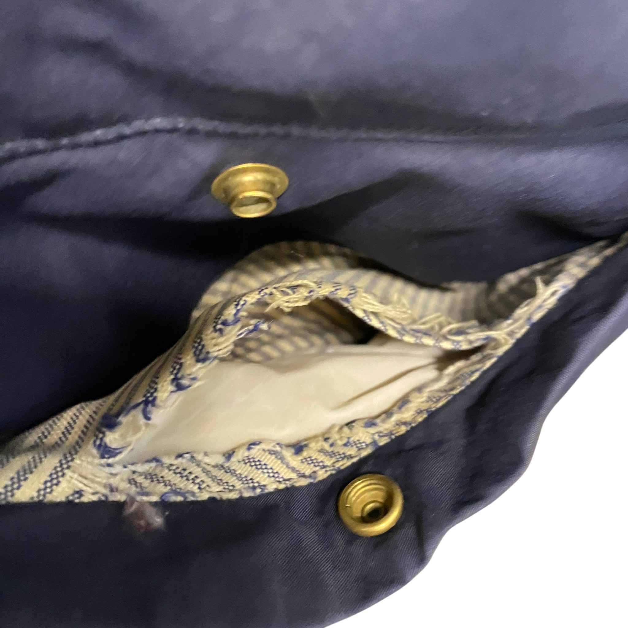 Men's Gamme Bleu Contrast Panels Down Jacket Navy Size L