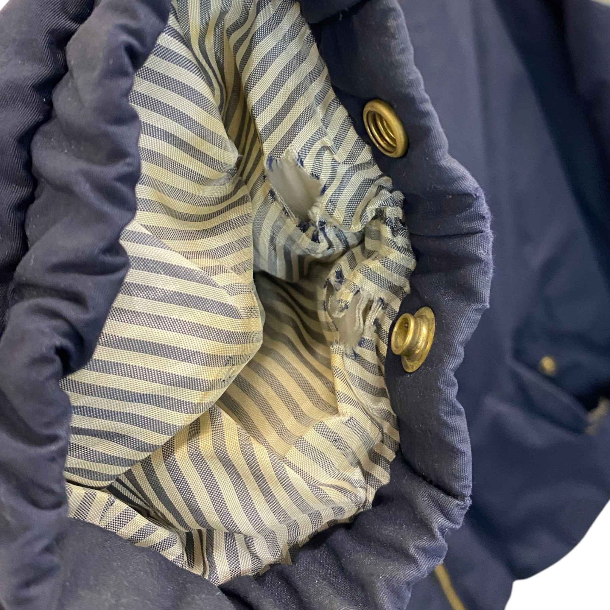 Men's Gamme Bleu Contrast Panels Down Jacket Navy Size L