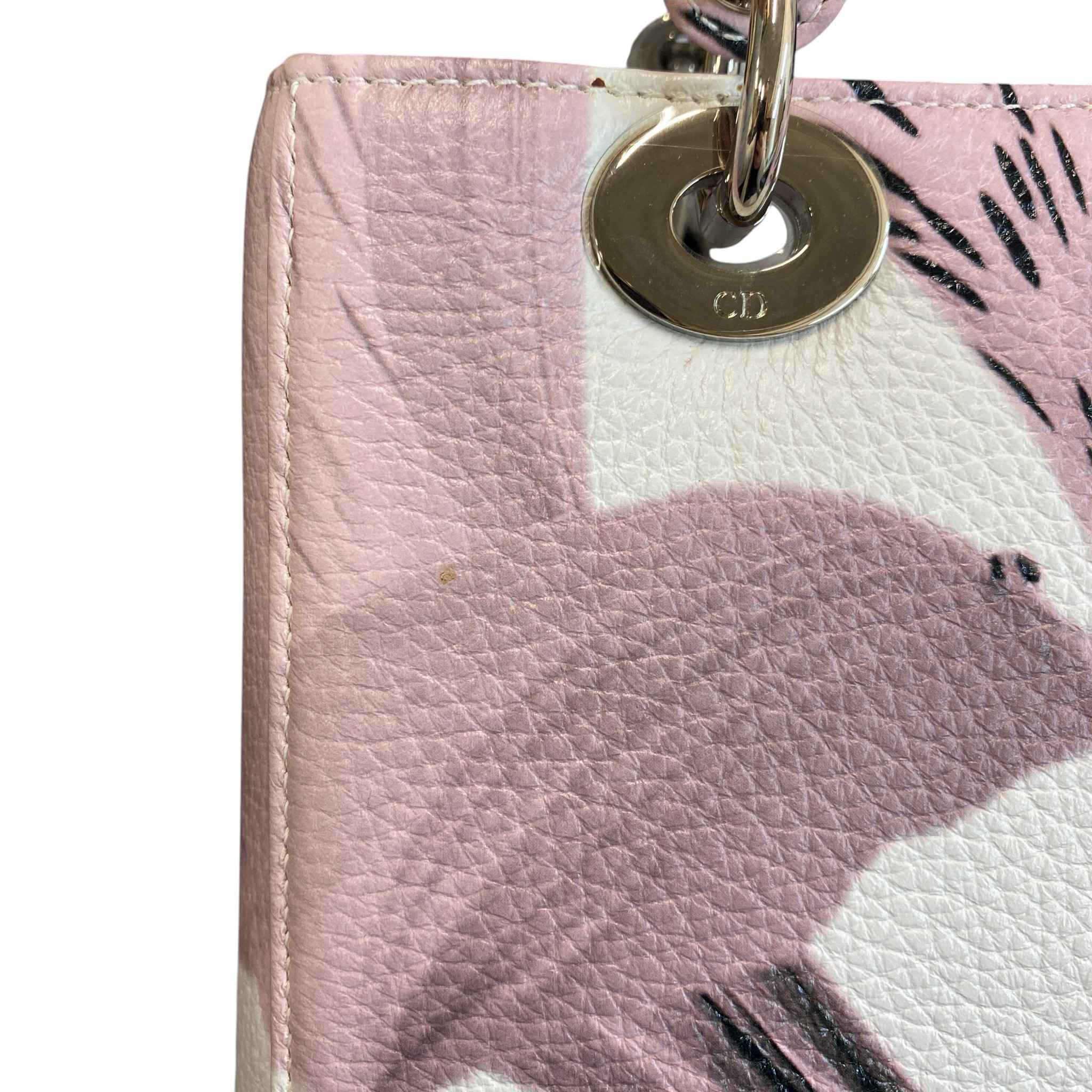 Women's Lady Dior Floral Handbag White