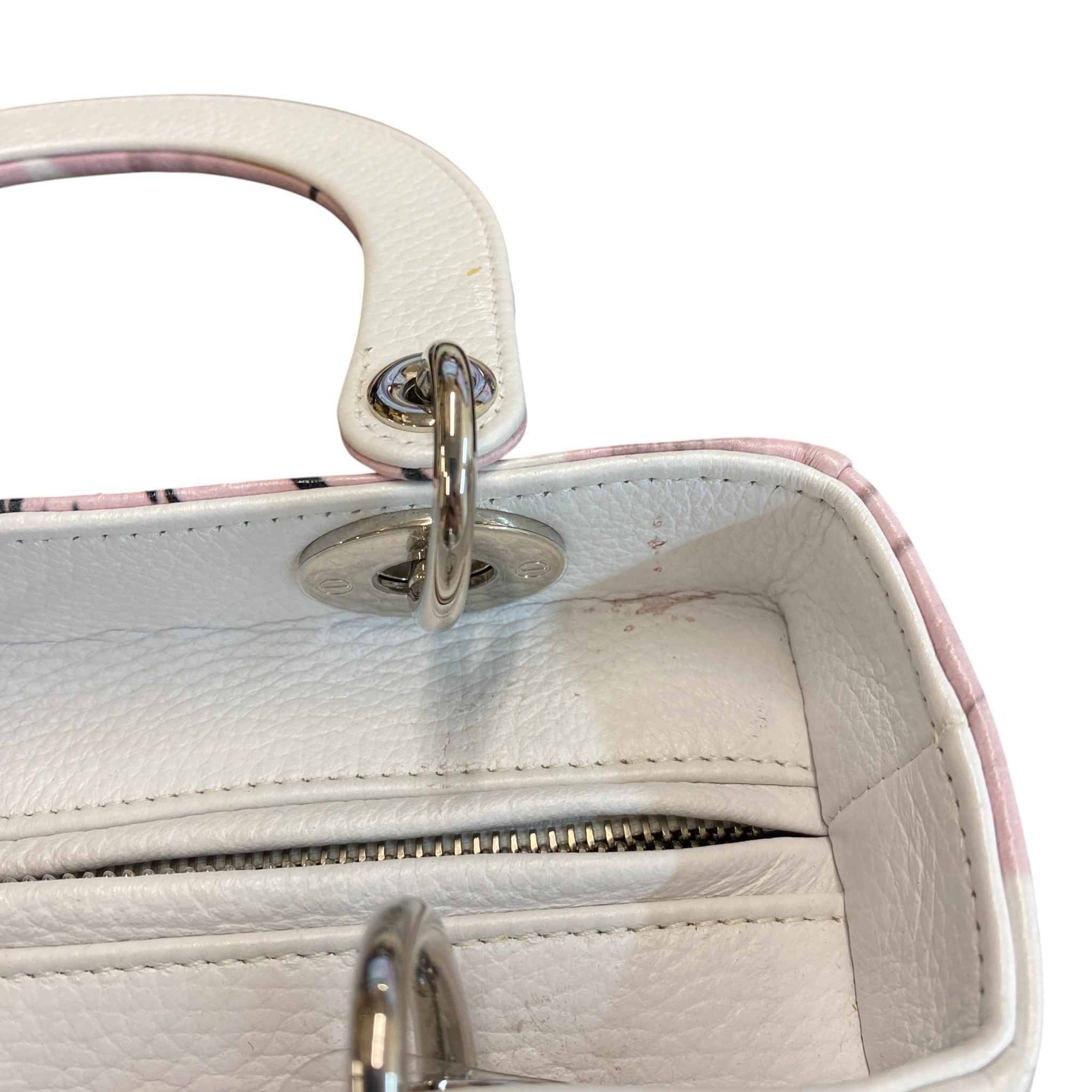 Women's Lady Dior Floral Handbag White