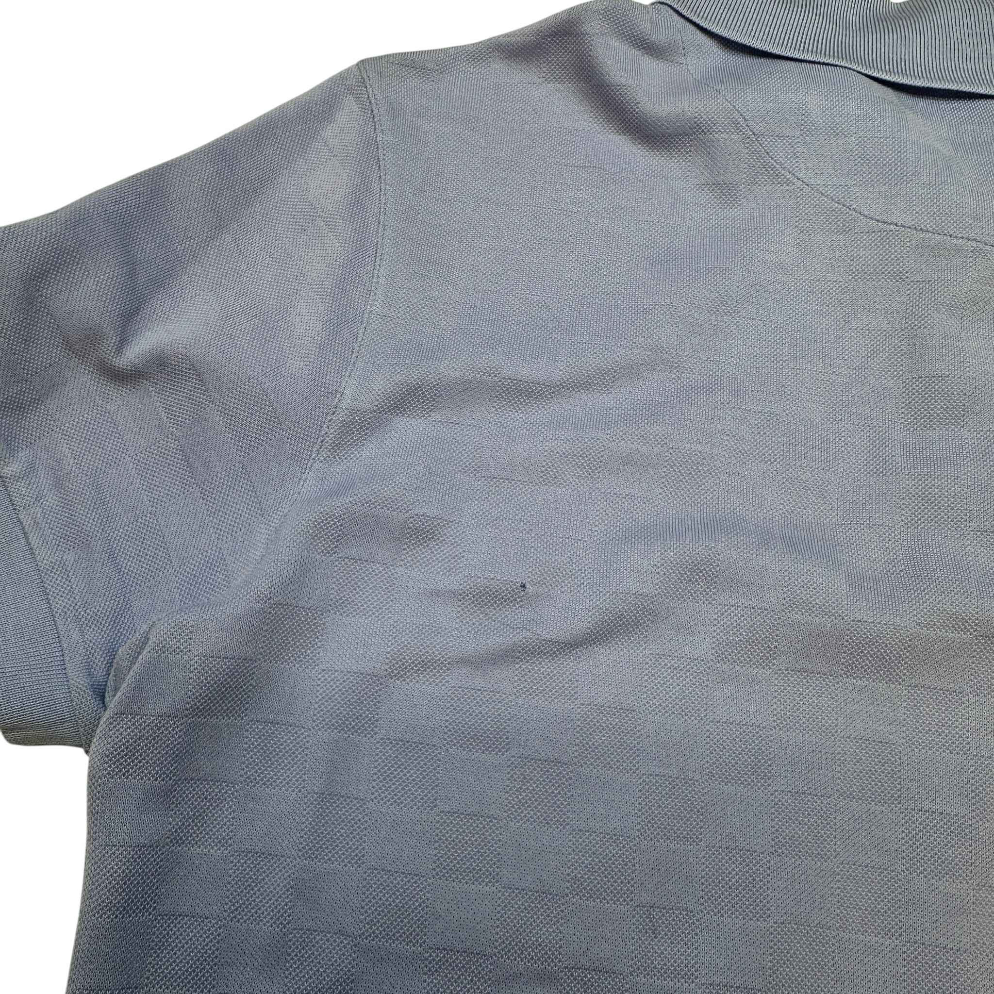 Men's Damier Signature Polo Shirt Blue Size XS