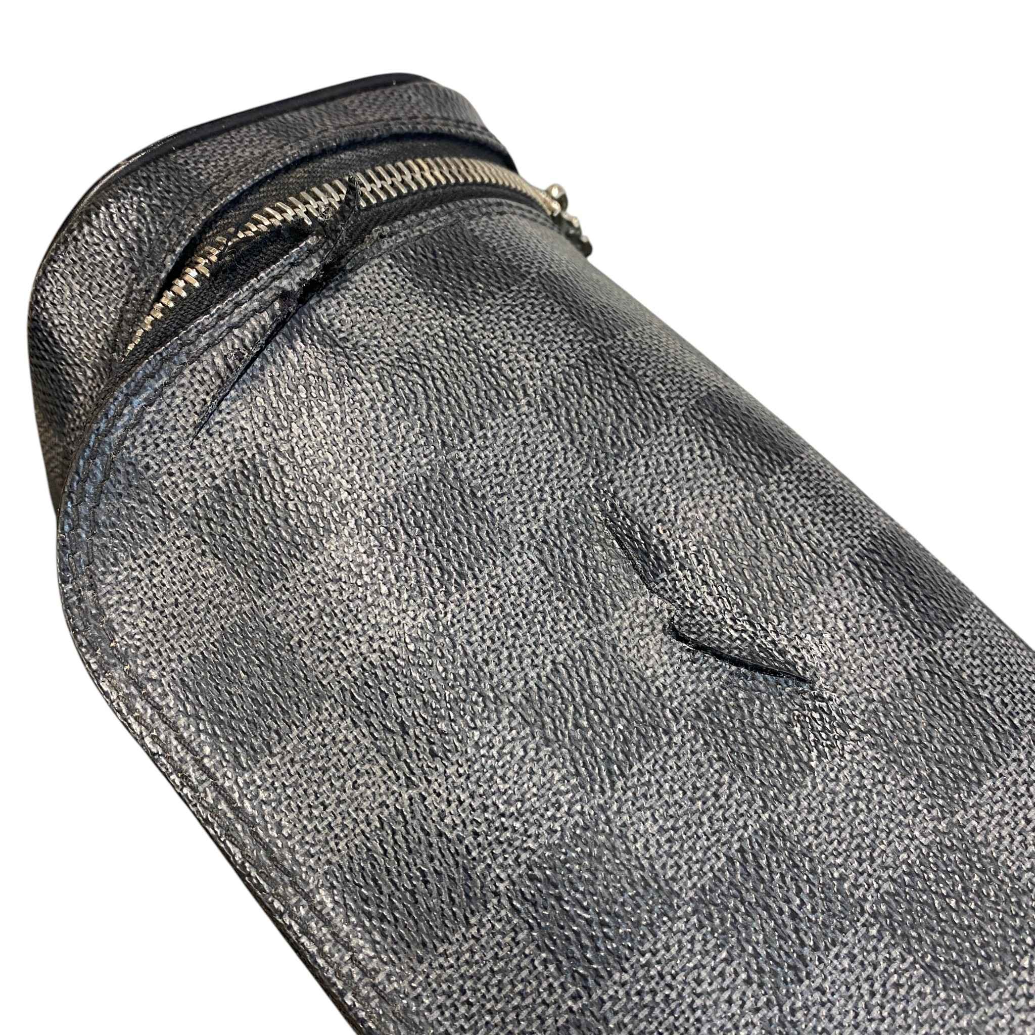 Men's Dopp Kit Damier Graphite Toiletry Bag Black