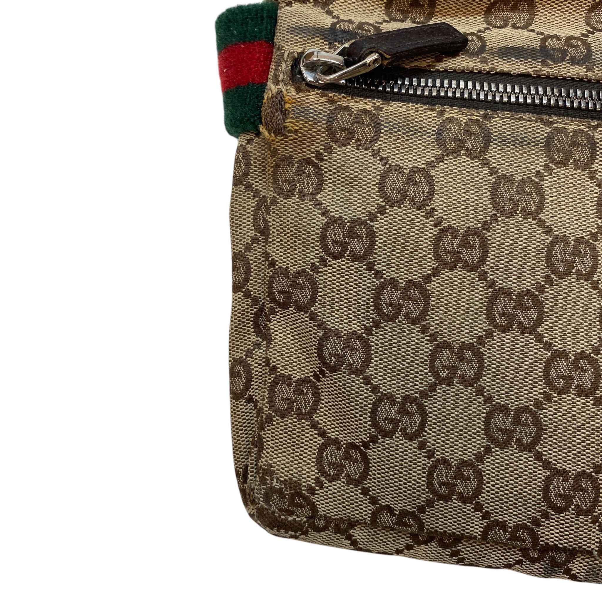 Men's Gg Supreme Web Strap Waist Belt Bag Brown