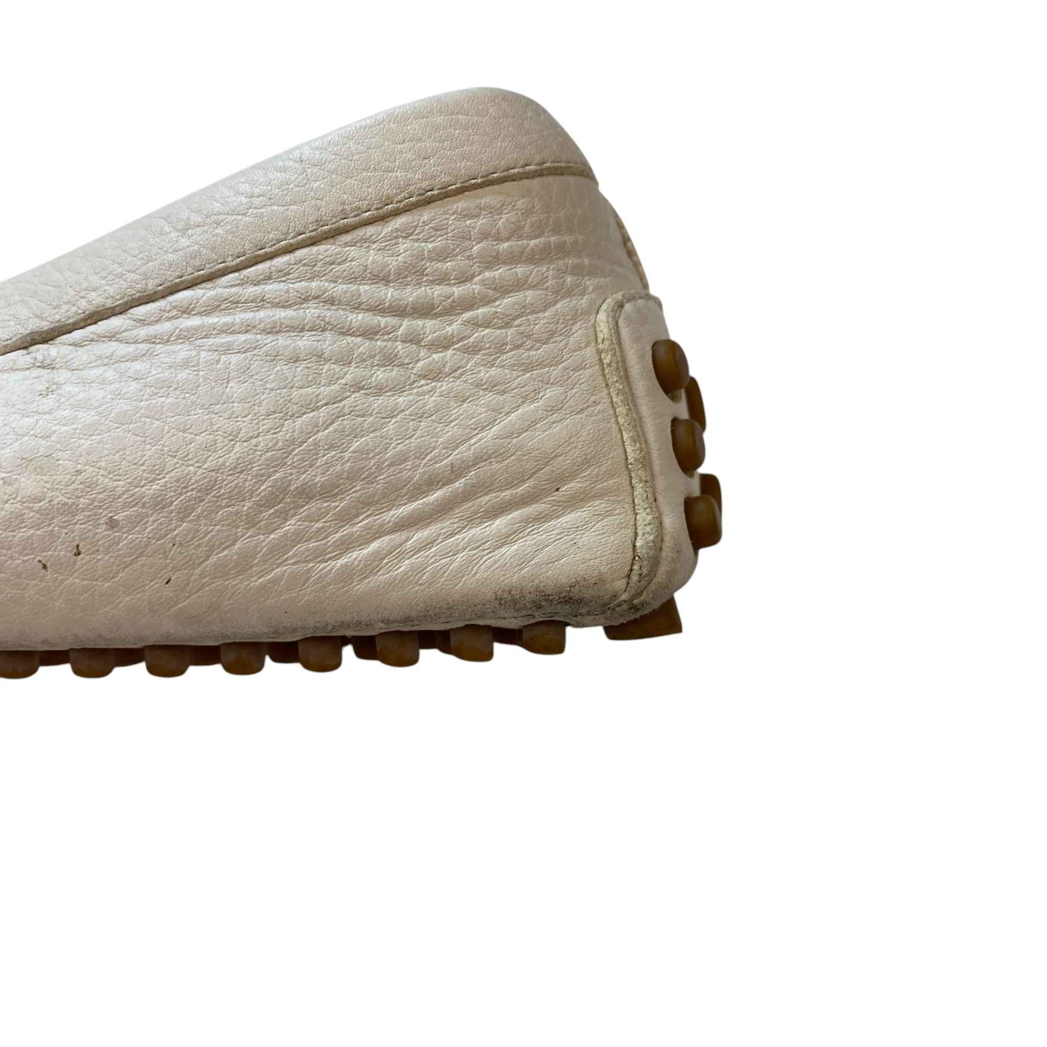 Men's Horsebit Driving Loafers White Size EU 40 / UK 6