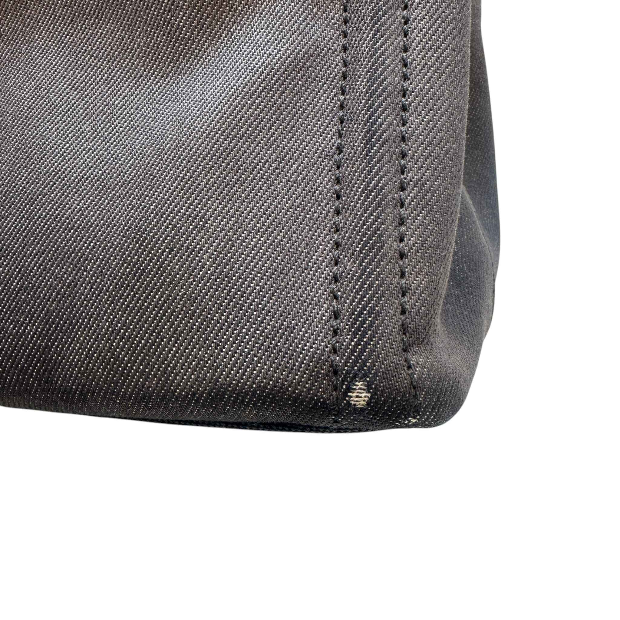 Women's Plaque Logo Denim Patch Handbag Navy