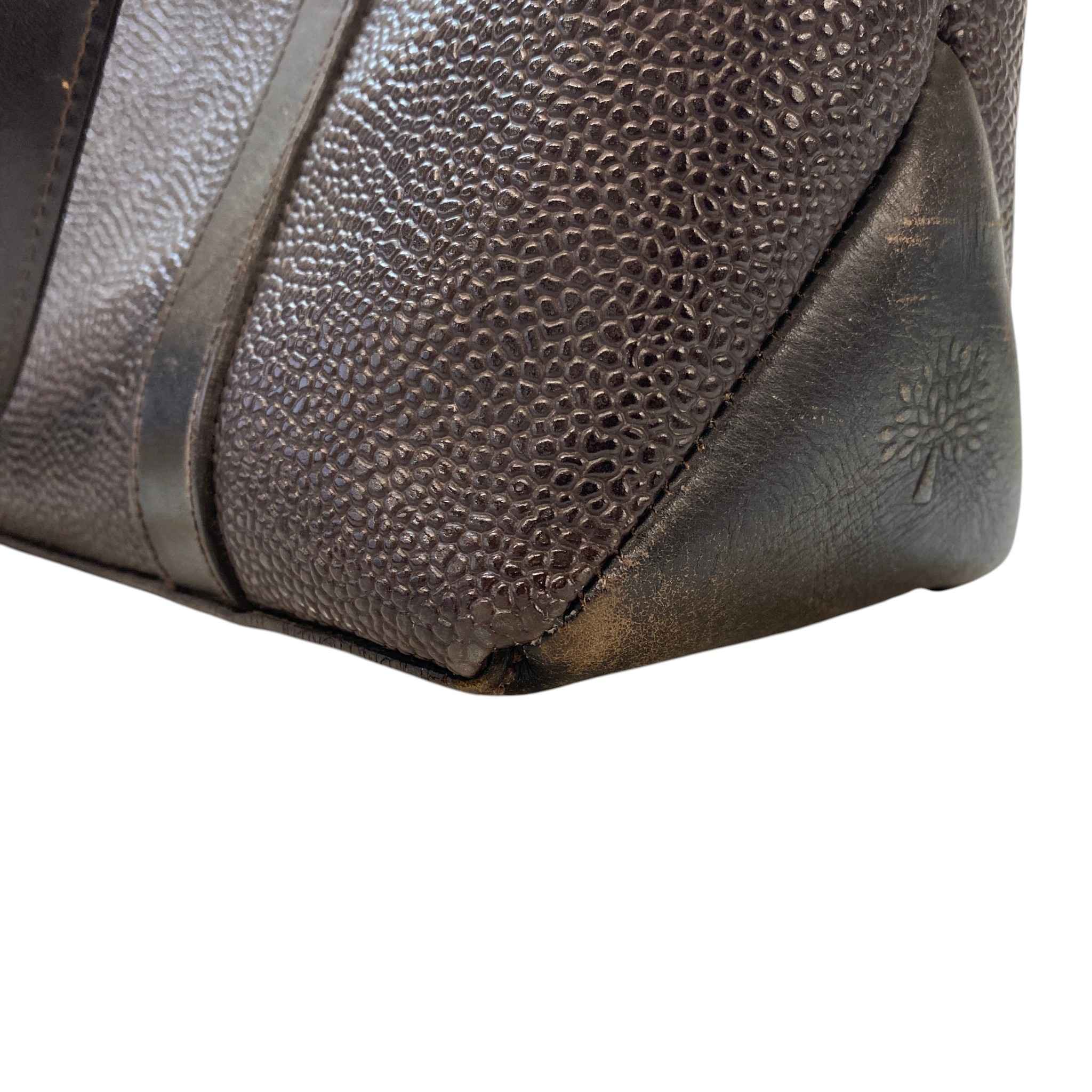 Women's Chocolate Scotch Grain Leather Handbag Brown