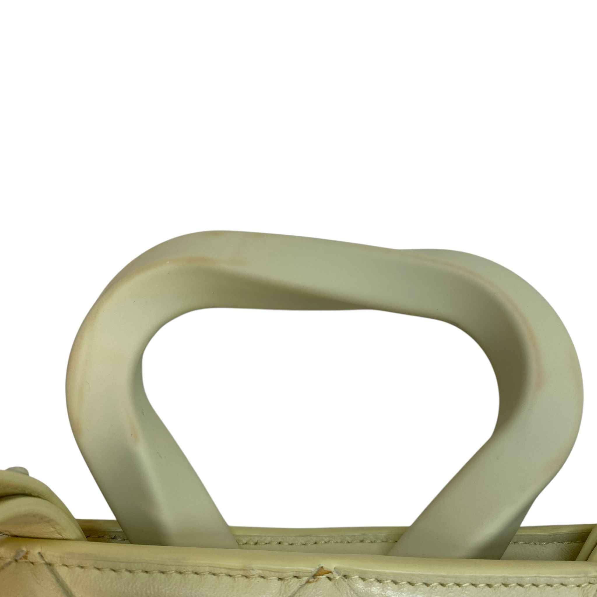 Women's Woven Intrecciato Top Handle Grasp Bag Yellow