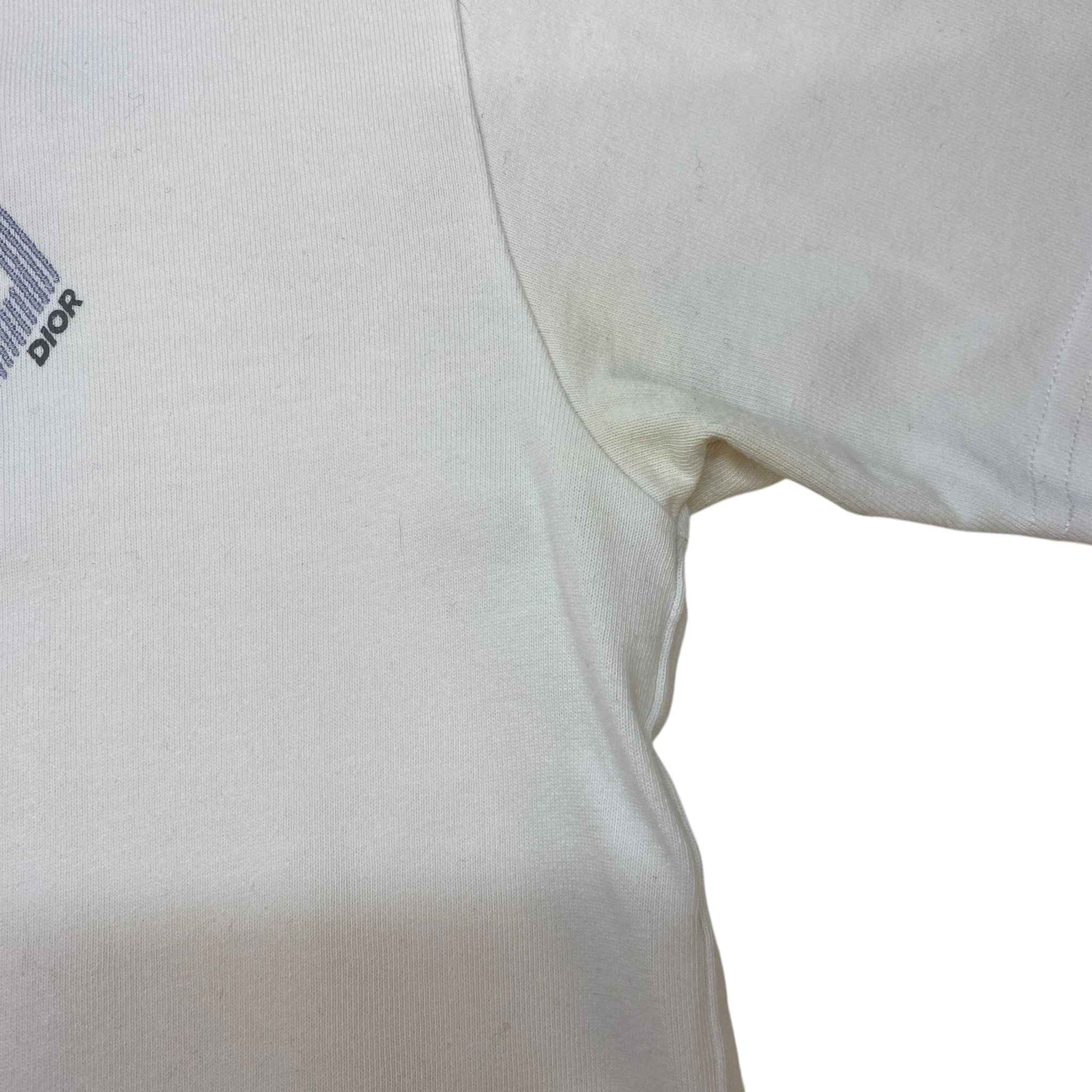 Men's Embroidered Logo T-Shirt White Size XXS