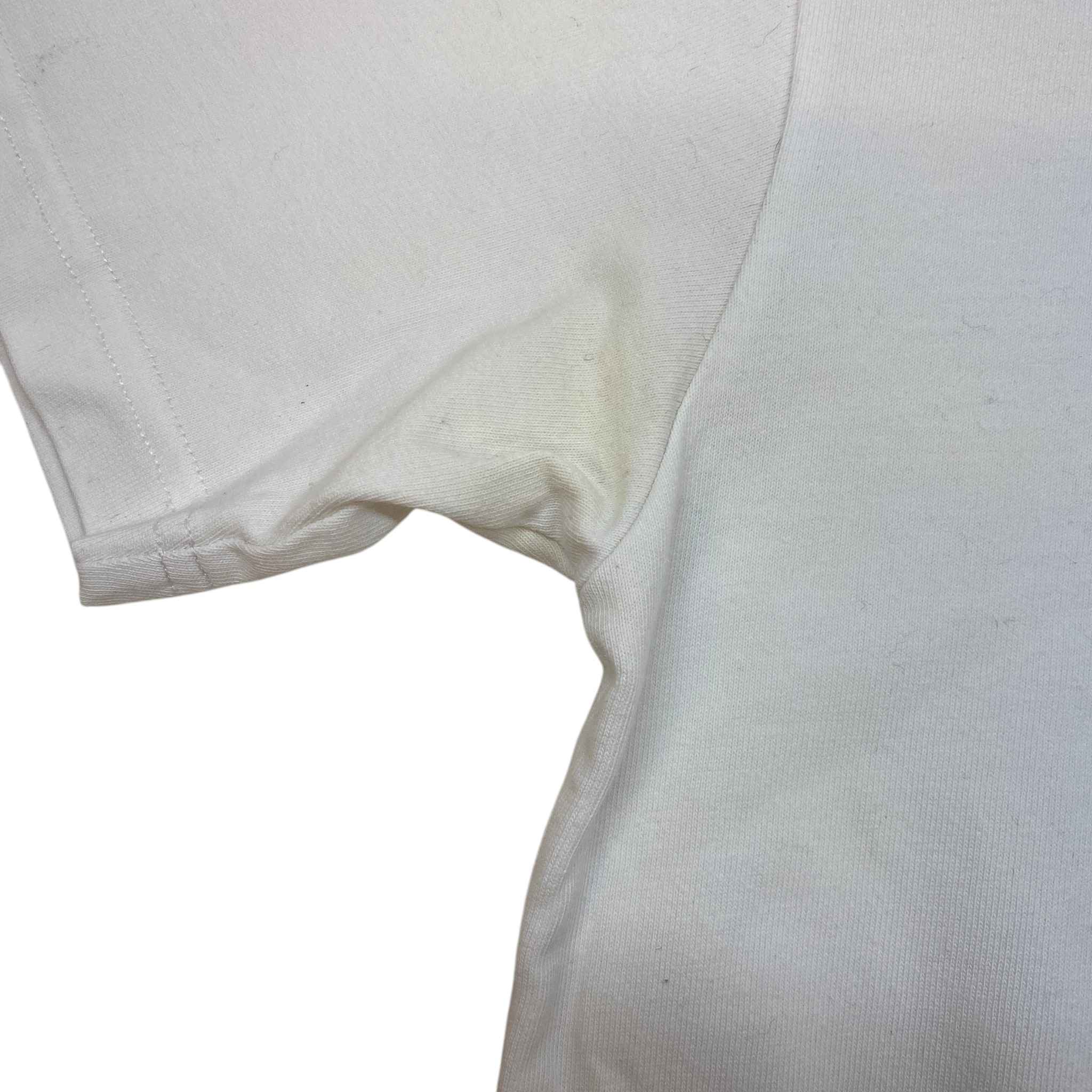 Men's Embroidered Logo T-Shirt White Size XXS